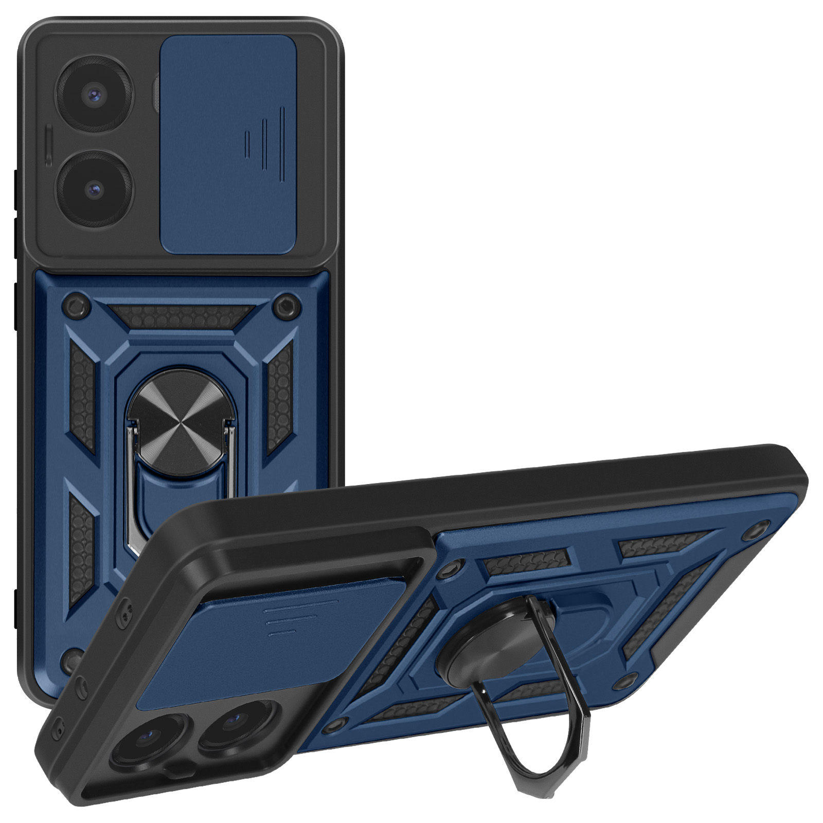 SEAHAI Case For Xiaomi POCO X7 Pro 5G, Ultra-thin Protective Silicone TPU Shockproof Hybrid Hard PC Back Phone Cover, With Foldable Hidden Form