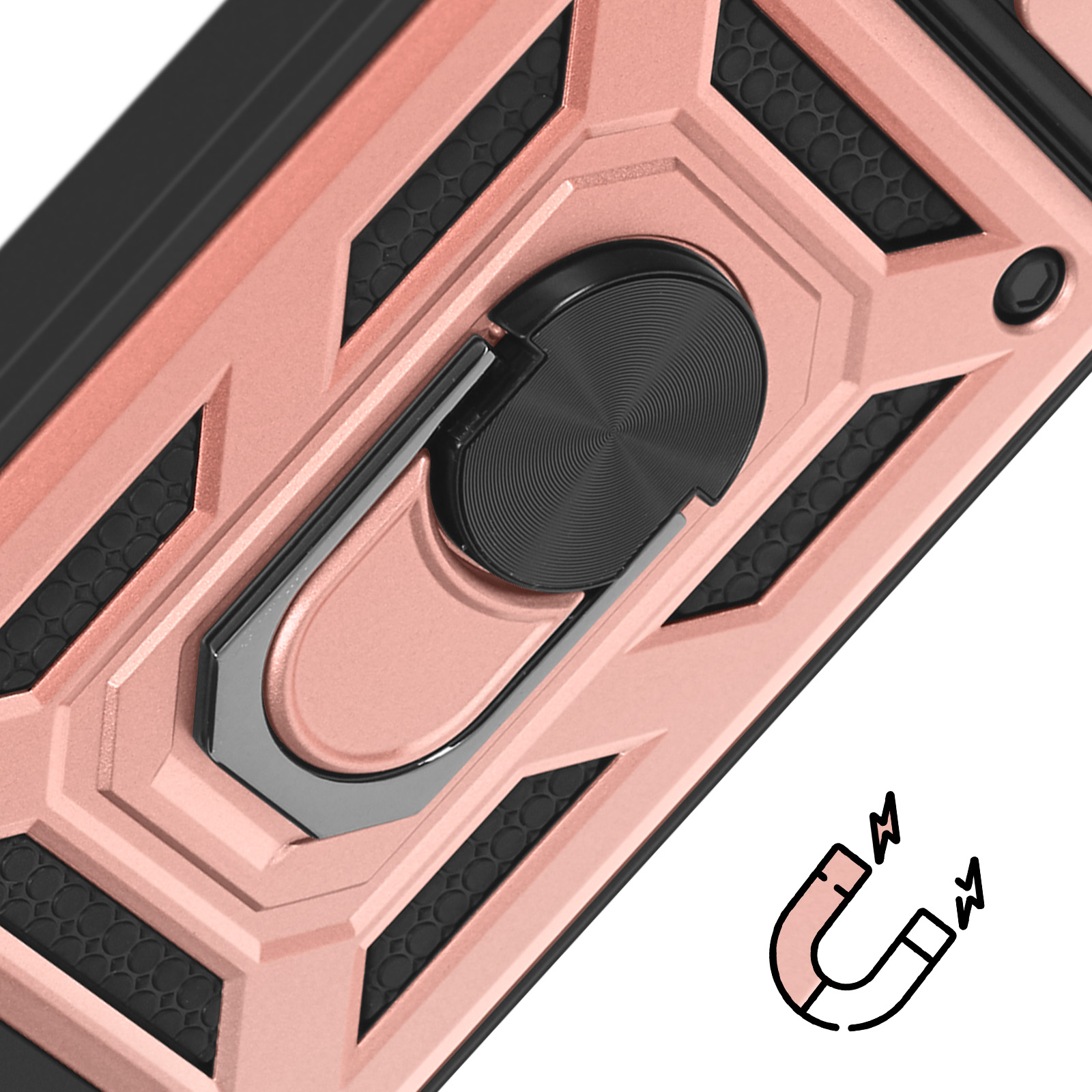 HAOYE Cover per Xiaomi Poco X7 Pro 5G con Girevole Anello, Custodia con Copertura della Fotocamera Scorrevole, Silicone TPU e PC Protettiva Bumper. Nero