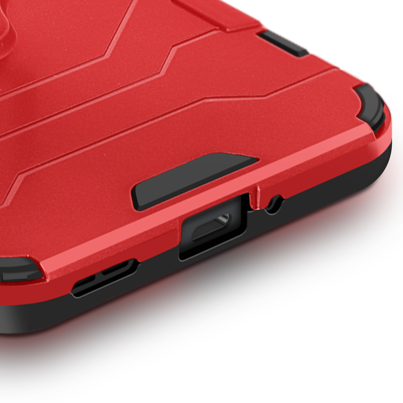 COMAKU Cover Per Oppo A98 5G Con Anello Magnetico 360° E Supporto Per Auto - Antiurto Militare, Colore Rosso