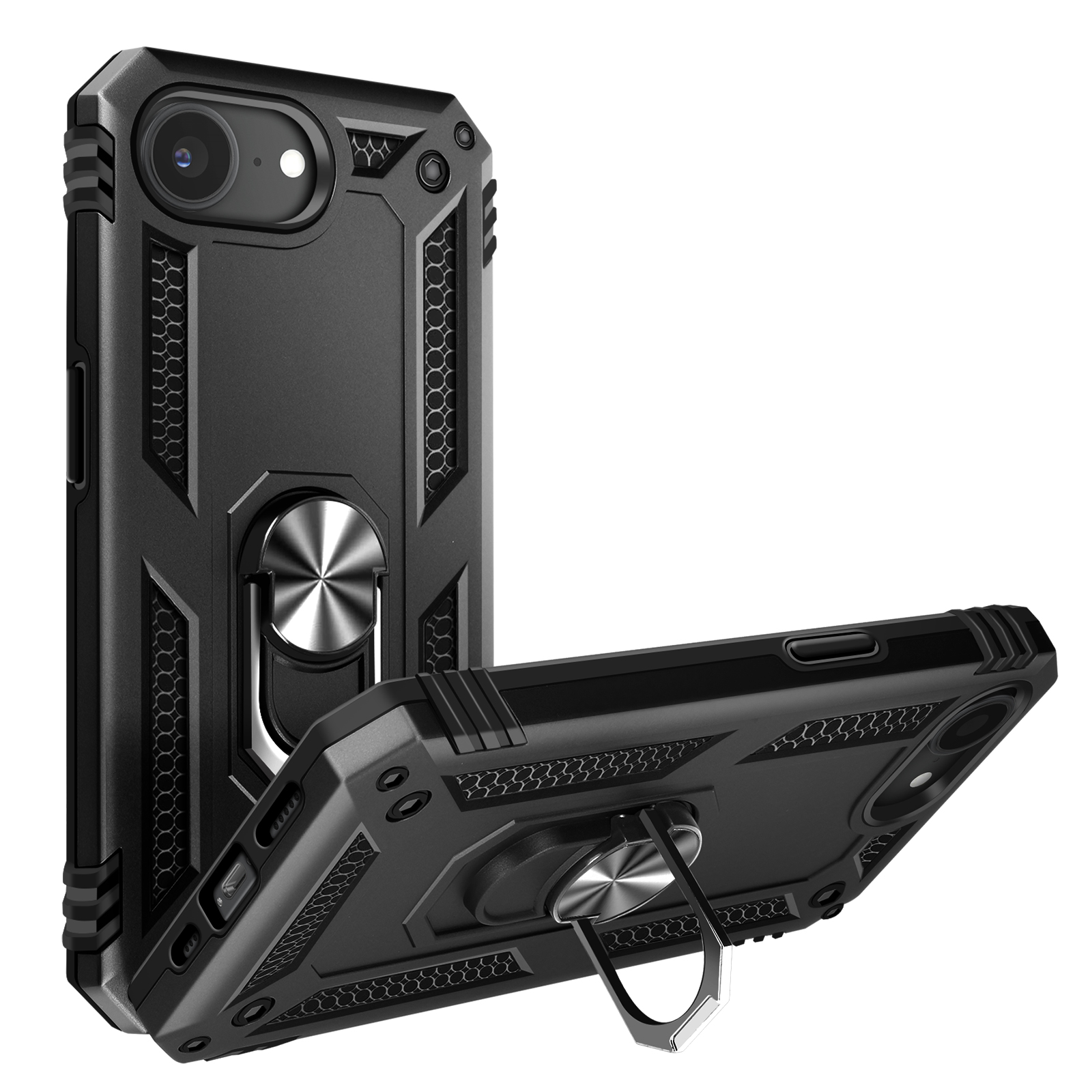 Miimall Custodia Per IPhone 16e Con Anello Magnetico – Rosa, Antiurto In TPU E PC, Protezione Fotocamera - 3