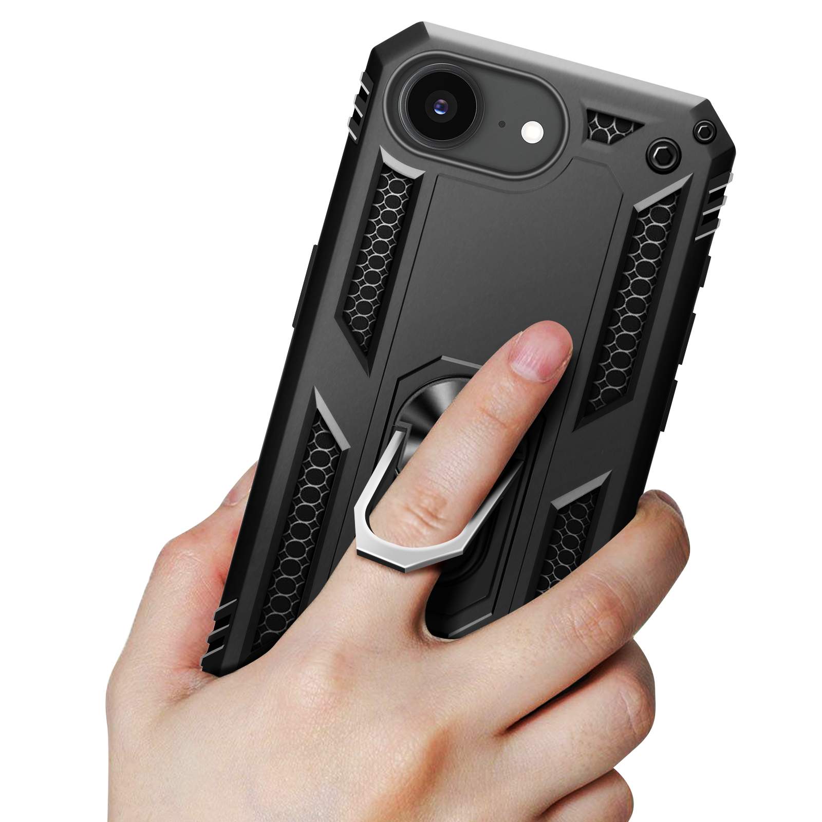 BENTOBEN Cover IPhone 16e Con Anello E Magnete: Custodia MagSafe Antiurto, Nera