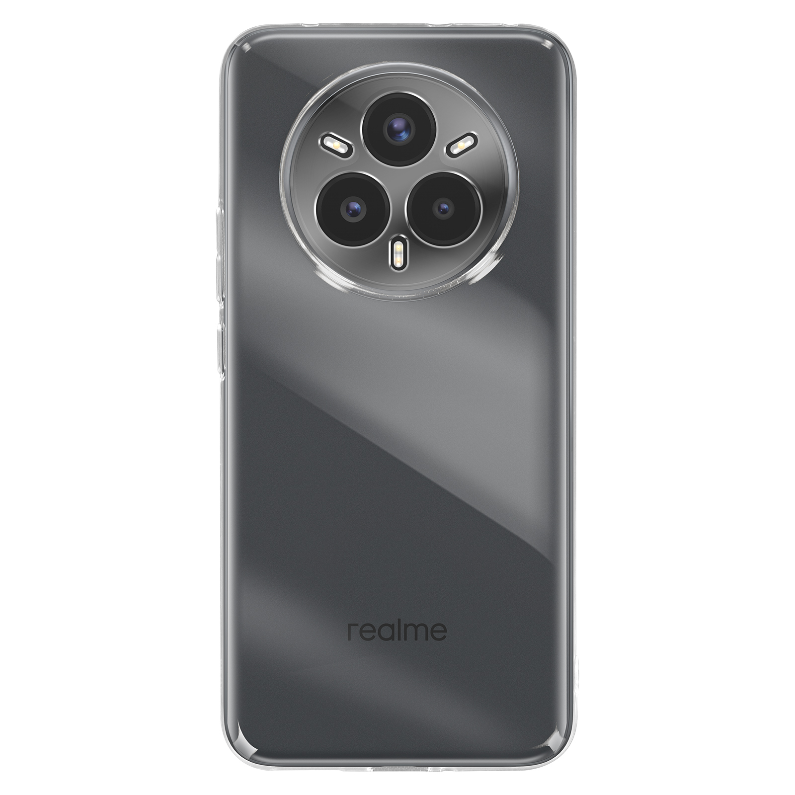 RankOne Custodia per Realme 14 Pro 5G (6.77 Inches), Staffa ad Anello Base di Aspirazione Magnetica Cover per Cellulare Trasparente Opaca - Blu Reale