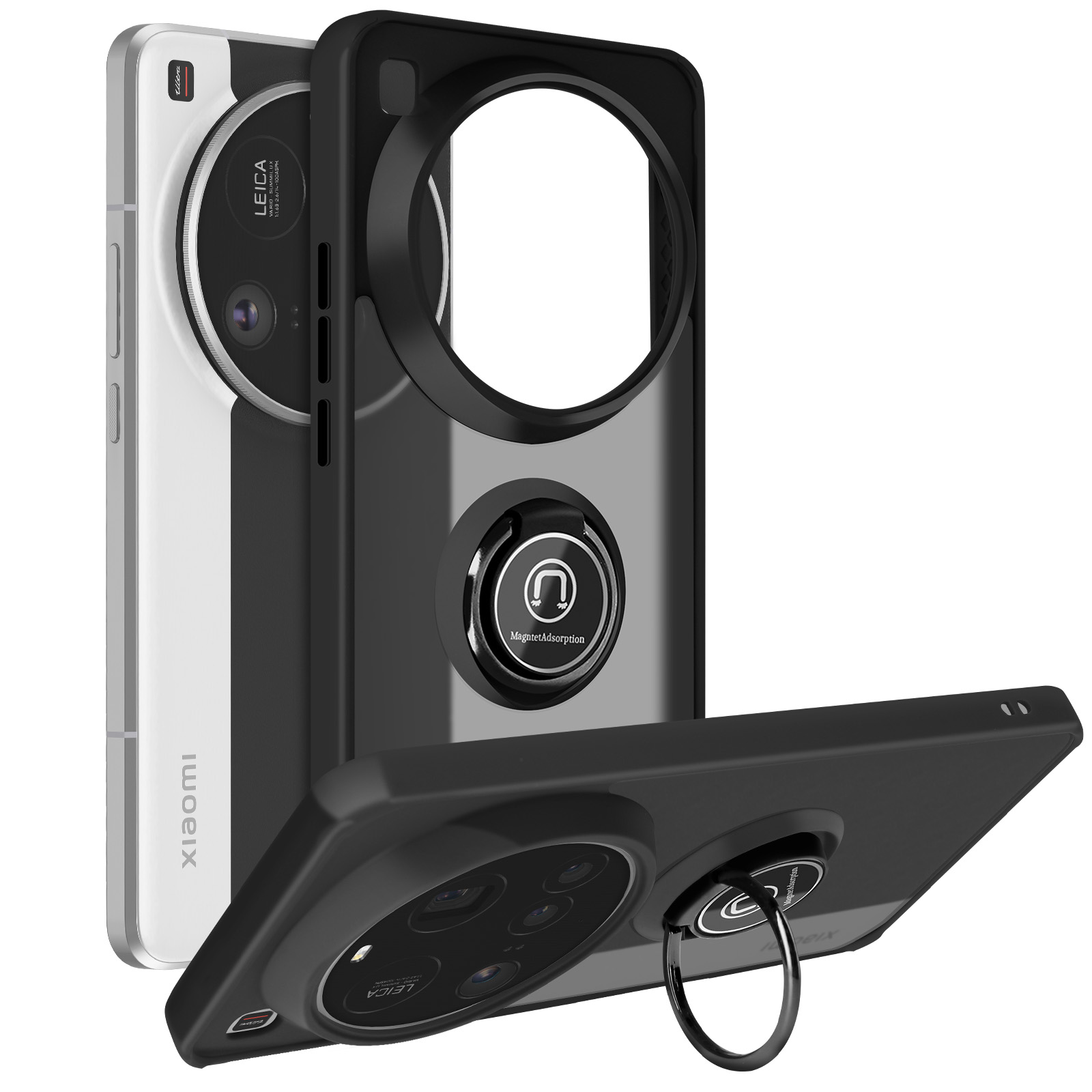DOMAVER Xiaomi Redmi Note 12 Pro 5G Custodia, Custodia Xiaomi Redmi Note 12 Pro Case Compatibile con MagSafe, Materiale Trasparente Opaco, Ultra Sottile Custodia Protettiva Tondo, Nero