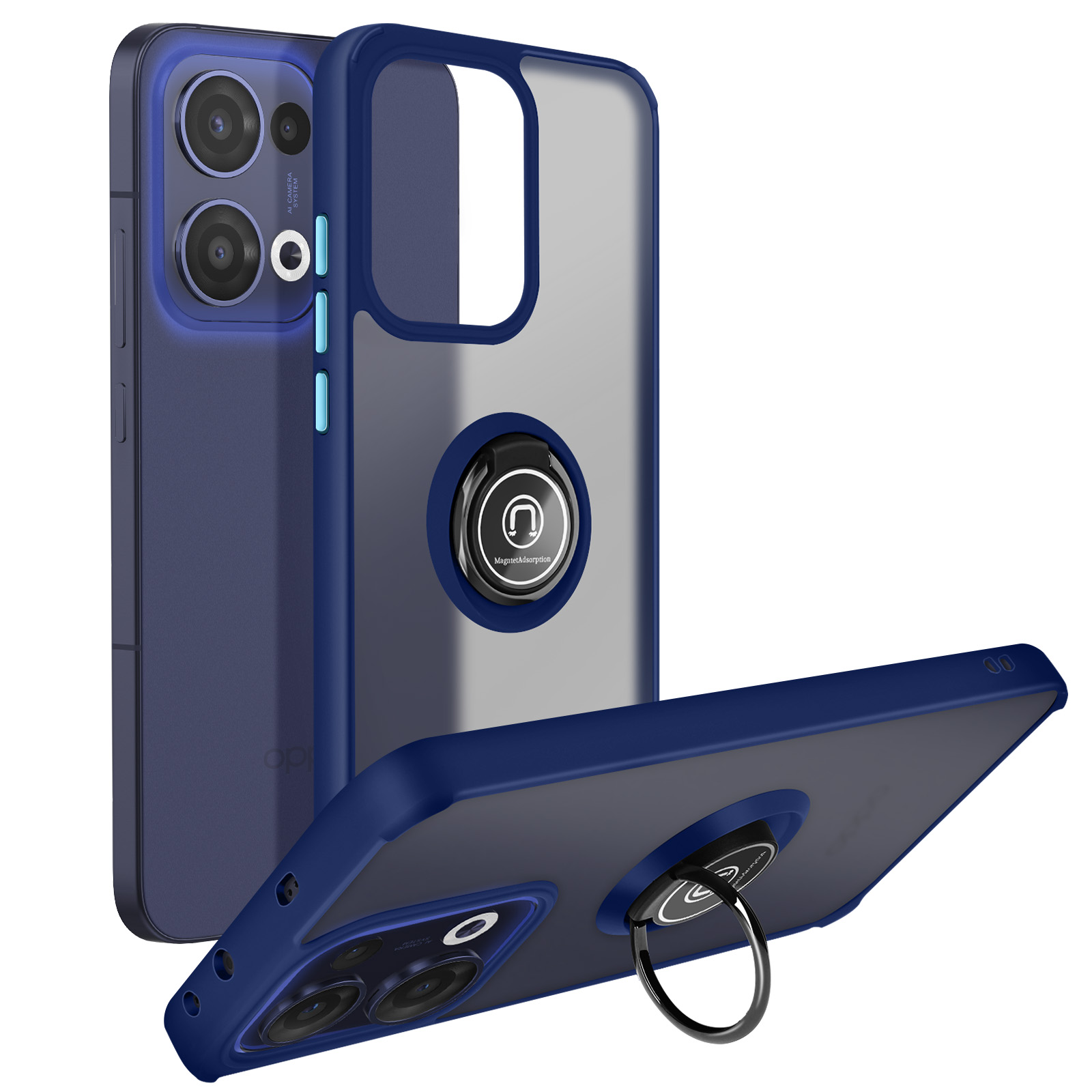 Coque Antichoc Renforcée Noire Pour OPPO Reno 2Z Avec Anneau Magnétique - Marque Odeydo