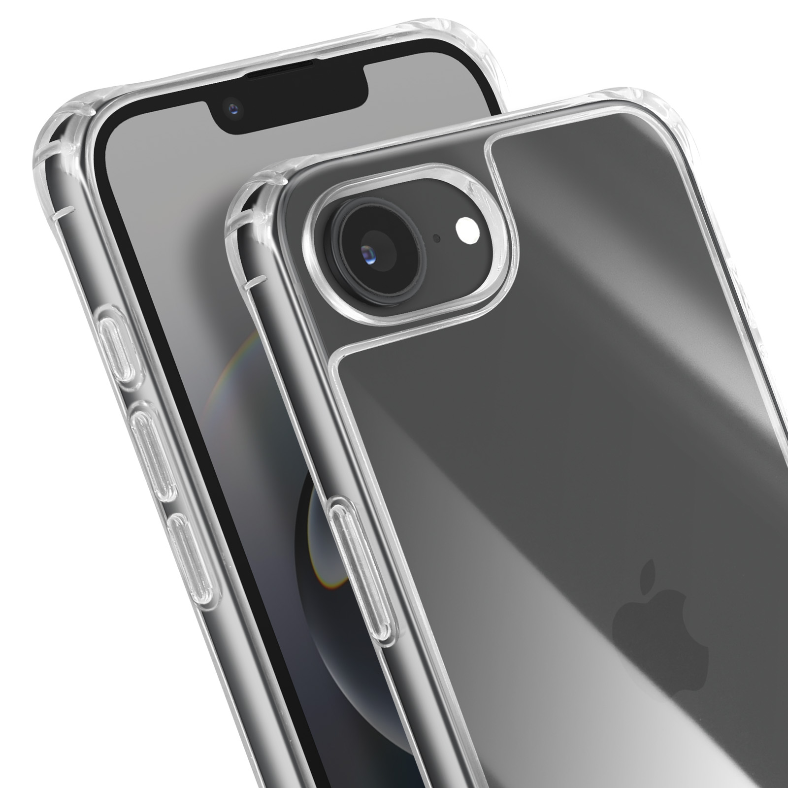 JETech Cover Ondulata per iPhone 16 6,1 Pollici, Carina Telaio Forma Riccia Antiurto Cellulare Custodia per Donne e Ragazze, Trasparente PC Rigido Retro (Rosa Confetto
