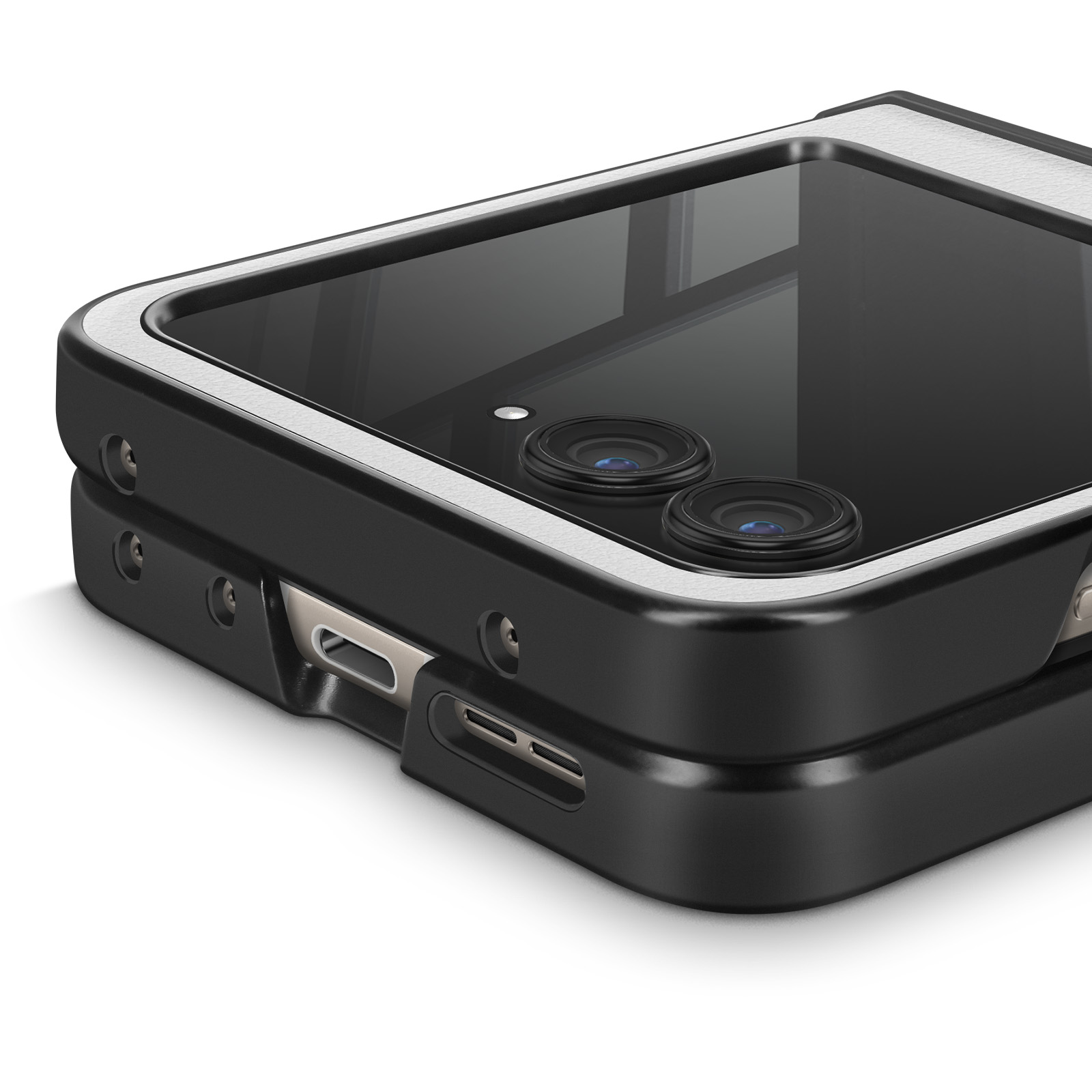 Topme Custodia rigida per telefono per Motorola Moto Razr60 / Razr50 6.9, cover protettiva antiurto in policarbonato - Nero