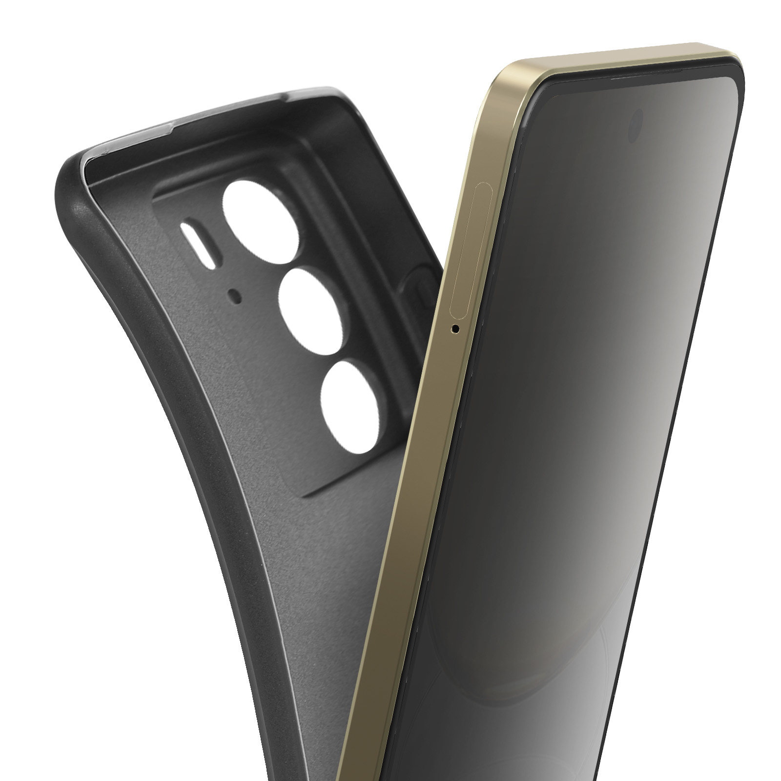 DOINK Cover In Silicone Ultra Per Realme C21 - Custodia Antiurto Con Bumper In Fibra E Bordi Rialzati - Nero