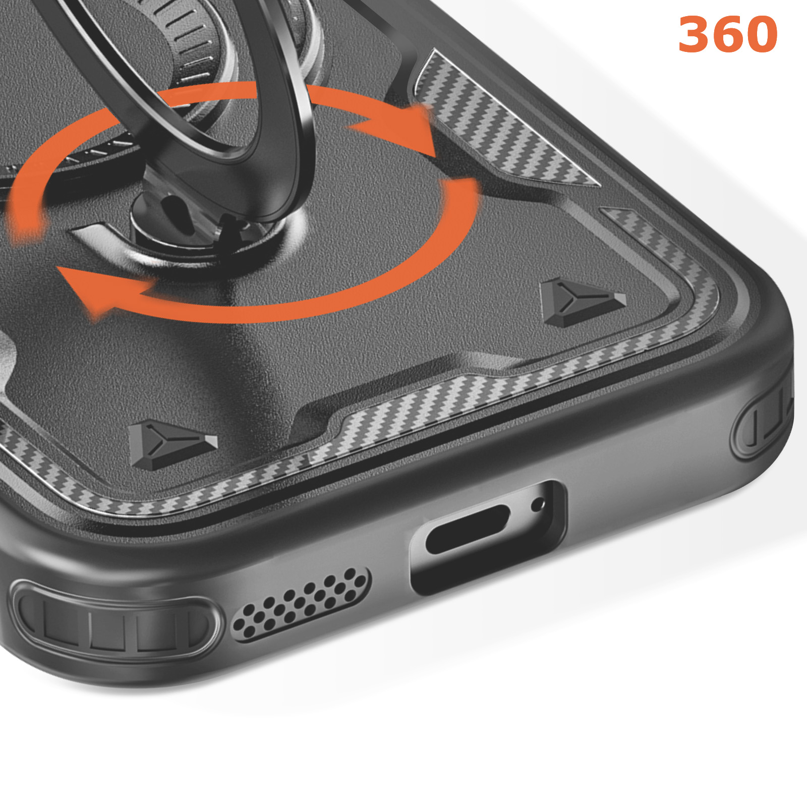 ANTSHARE Per Google Pixel 9 Pro XL, con protezione per fotocamera, supporto girevole a 360°, 1 pellicola protettiva 9H, custodia per Google Pixel 9 Pro XL, resistente agli urti, antigraffio, nero