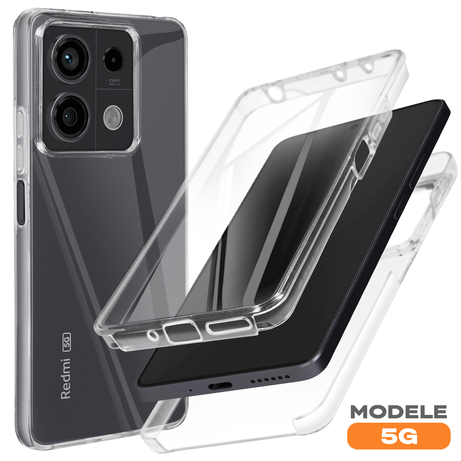 Coque Silicone Renforcée Transparente Pour Xiaomi Redmi Note 13 5G