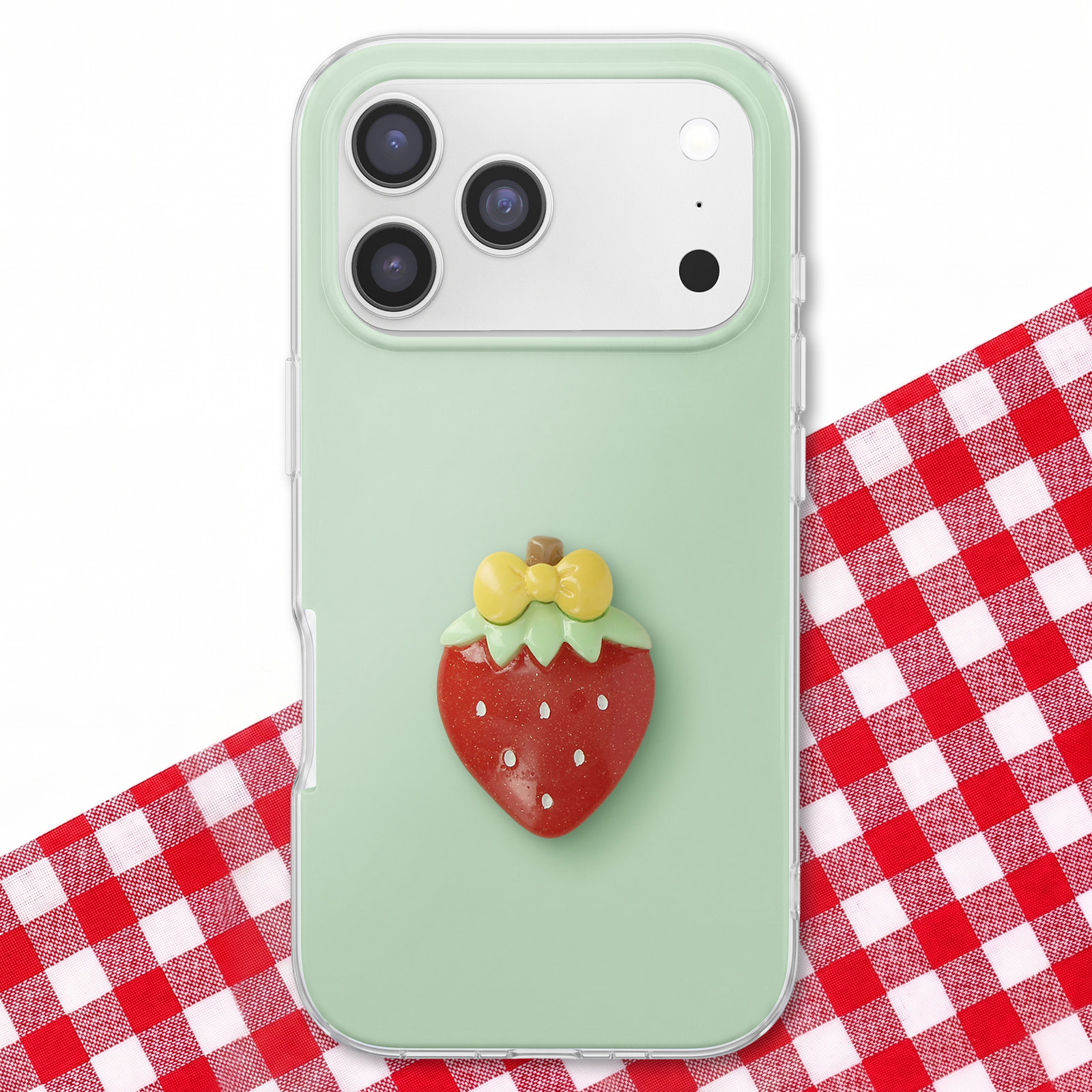 Cover Uva 3D iPhone 17 Pro Max ibrida verde pastello - Italiano