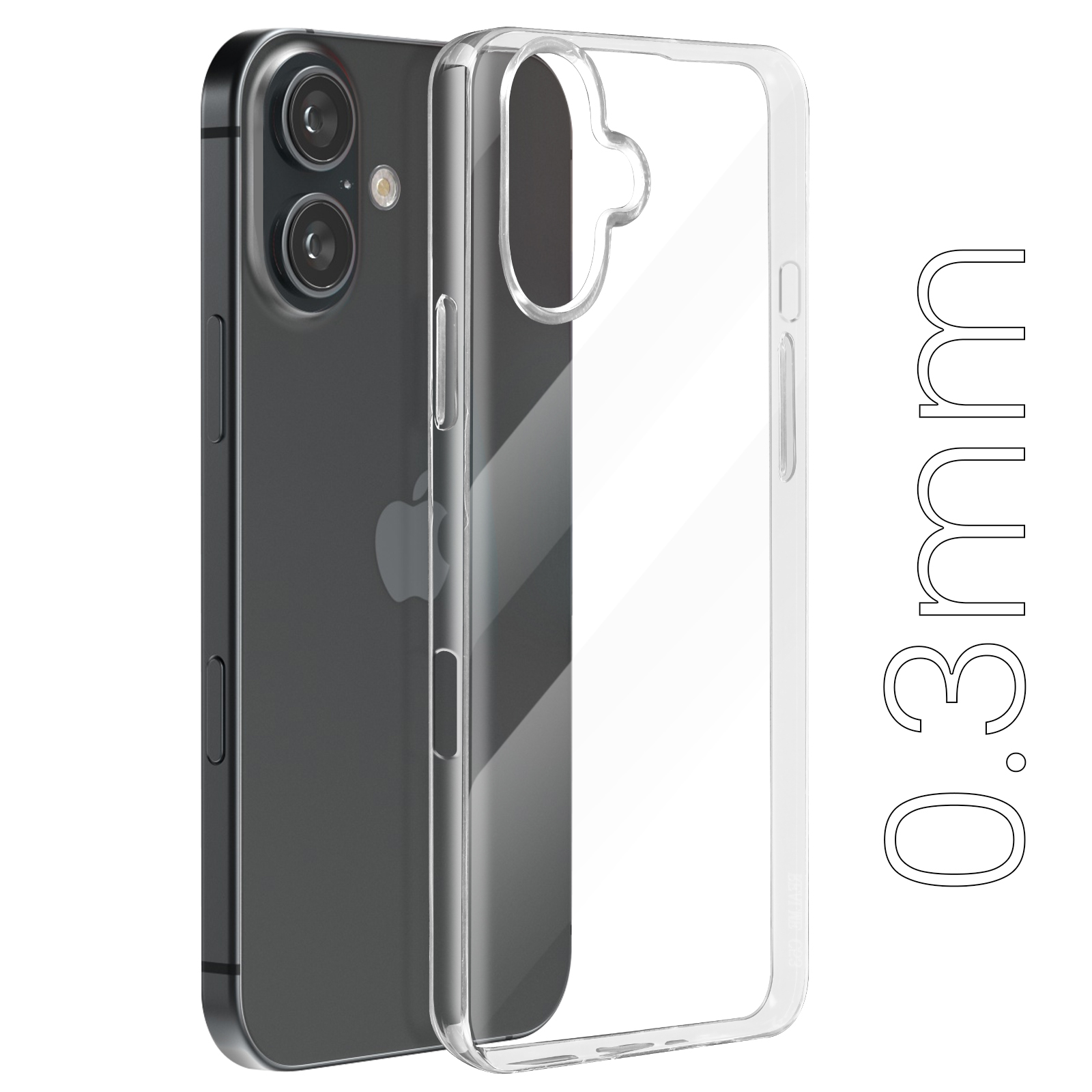 CellBee Custodia Ultra Sottile Per IPhone 16 - Trasparente, Antigraffio, Leggera (7g) - Design Piatto