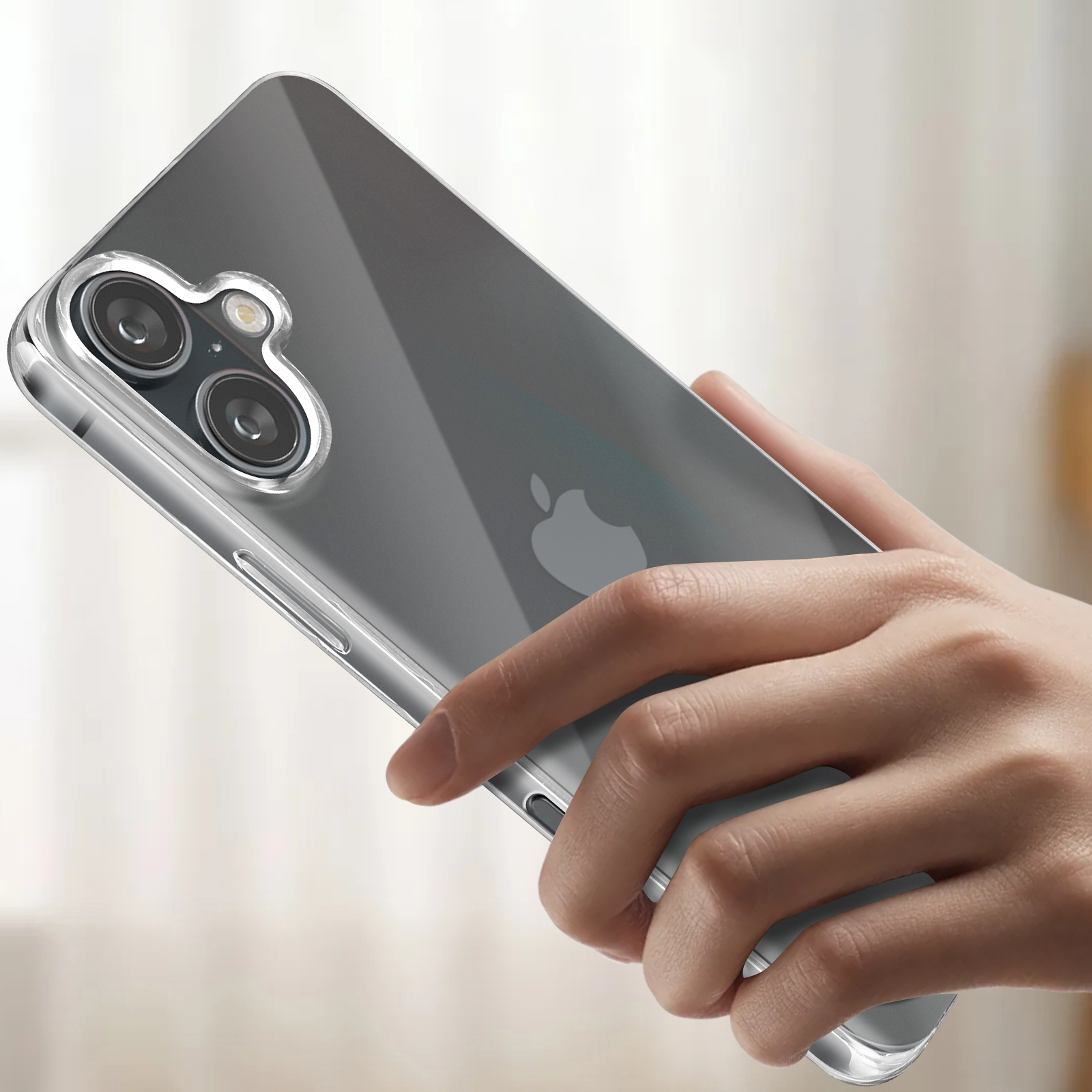CellBee Custodia Ultra Sottile Per IPhone 16 - Trasparente, Antigraffio, Leggera (7g) - Design Piatto