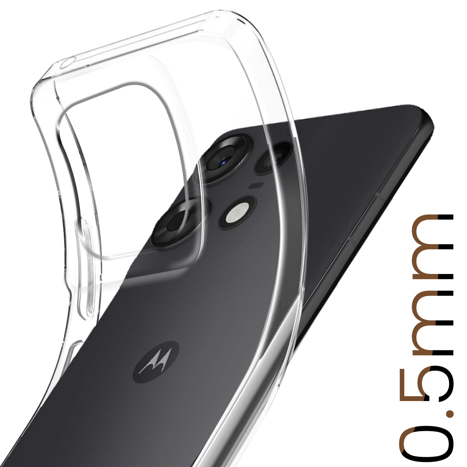 Cover Trasparente Ultra Sottile Per Motorola Edge 50 Pro - Custodia Flessibile TPU Anti-Giallo Con Airbag Agli Angoli