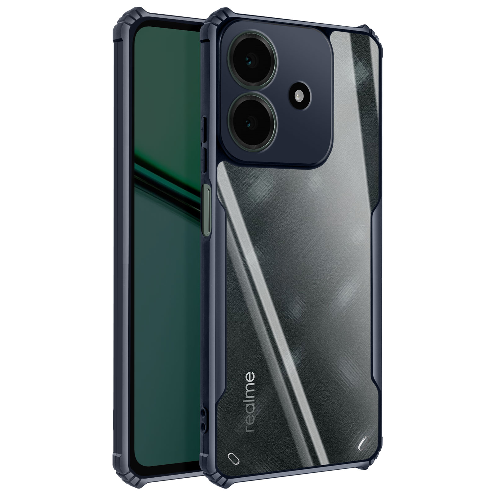 Cover Realme C65 4G Armor Blu - Protezione Militare e Anello 360