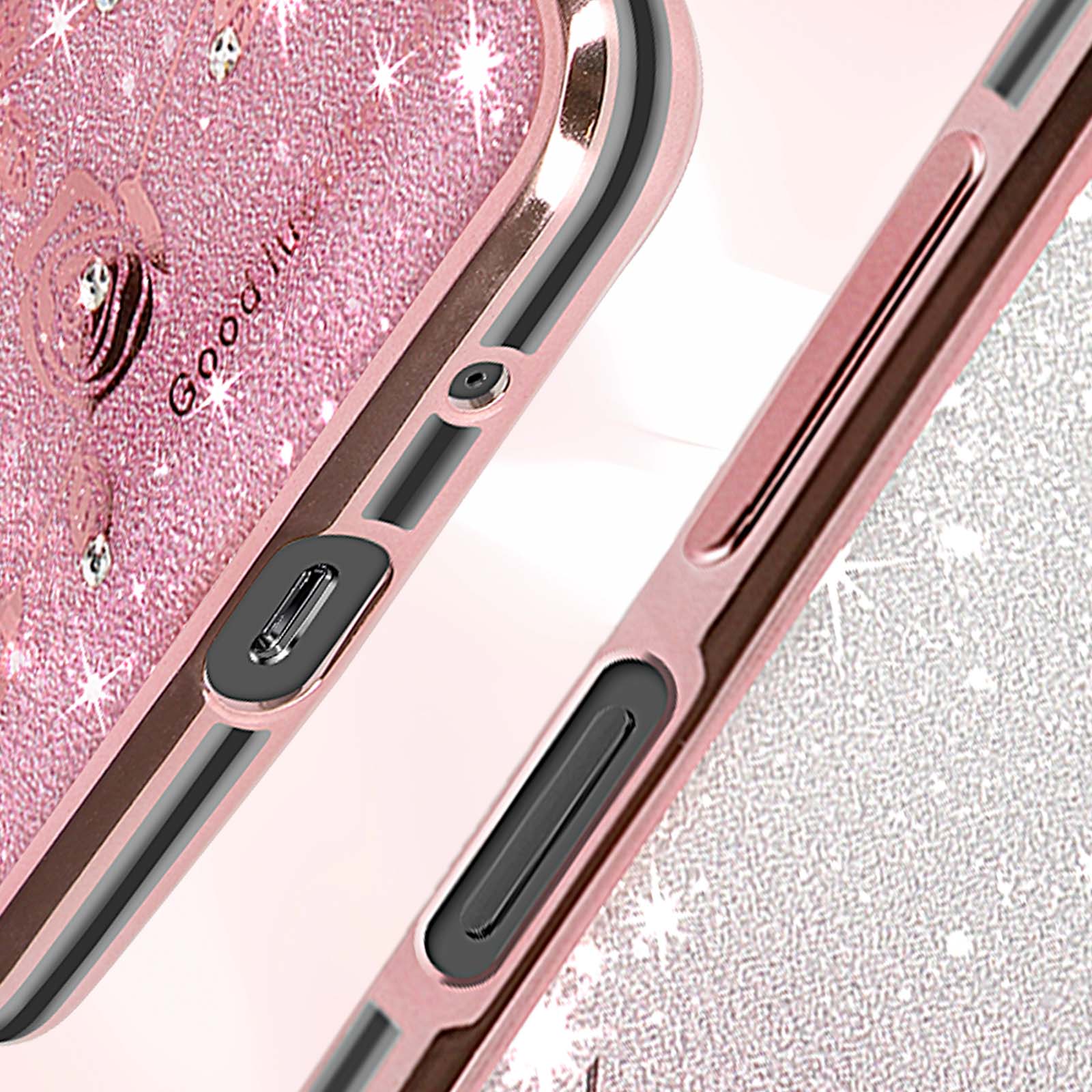Xiaomi Redmi A3 Hülle Mit Standfunktion & Kartenfach – Inkl. Displayschutzfolie, Roségold