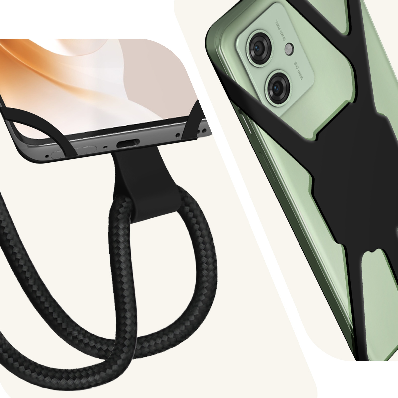 Sangle Téléphone Universelle En Nylon Kaki - Pour Fixer Votre Portable Partout - Neuf