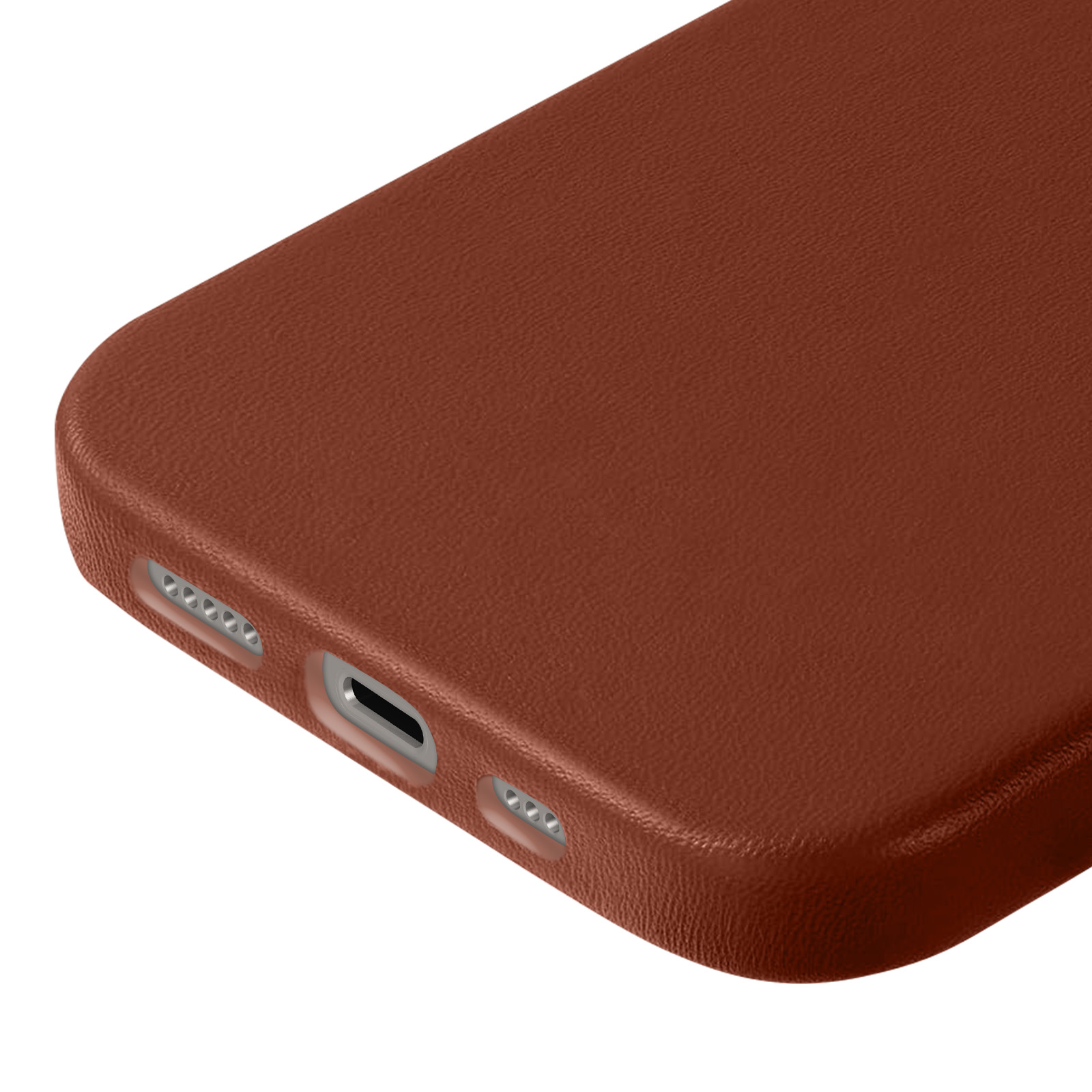 Custodia TORRO iPhone 14 Pro Max in Vera Pelle Marrone Scuro con Stand