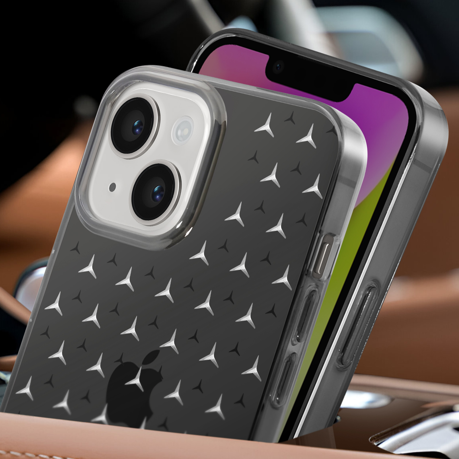 MERCEDES CUSTODIA REAL LEATHER FLIP COVER PER SAMSUNG GALAXY S6 G920F BLACK