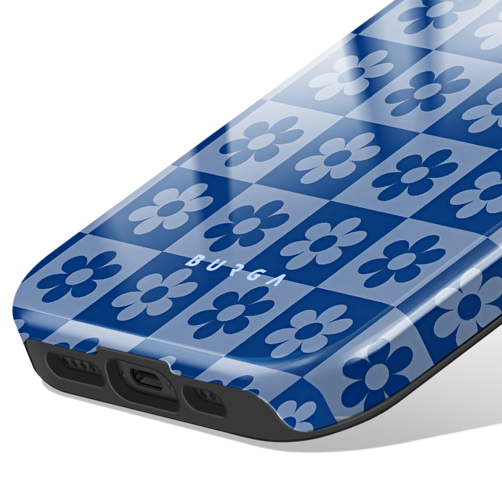 Burga Bloom Boom Handyhlle Blau fr iPhone 14 Pro - German