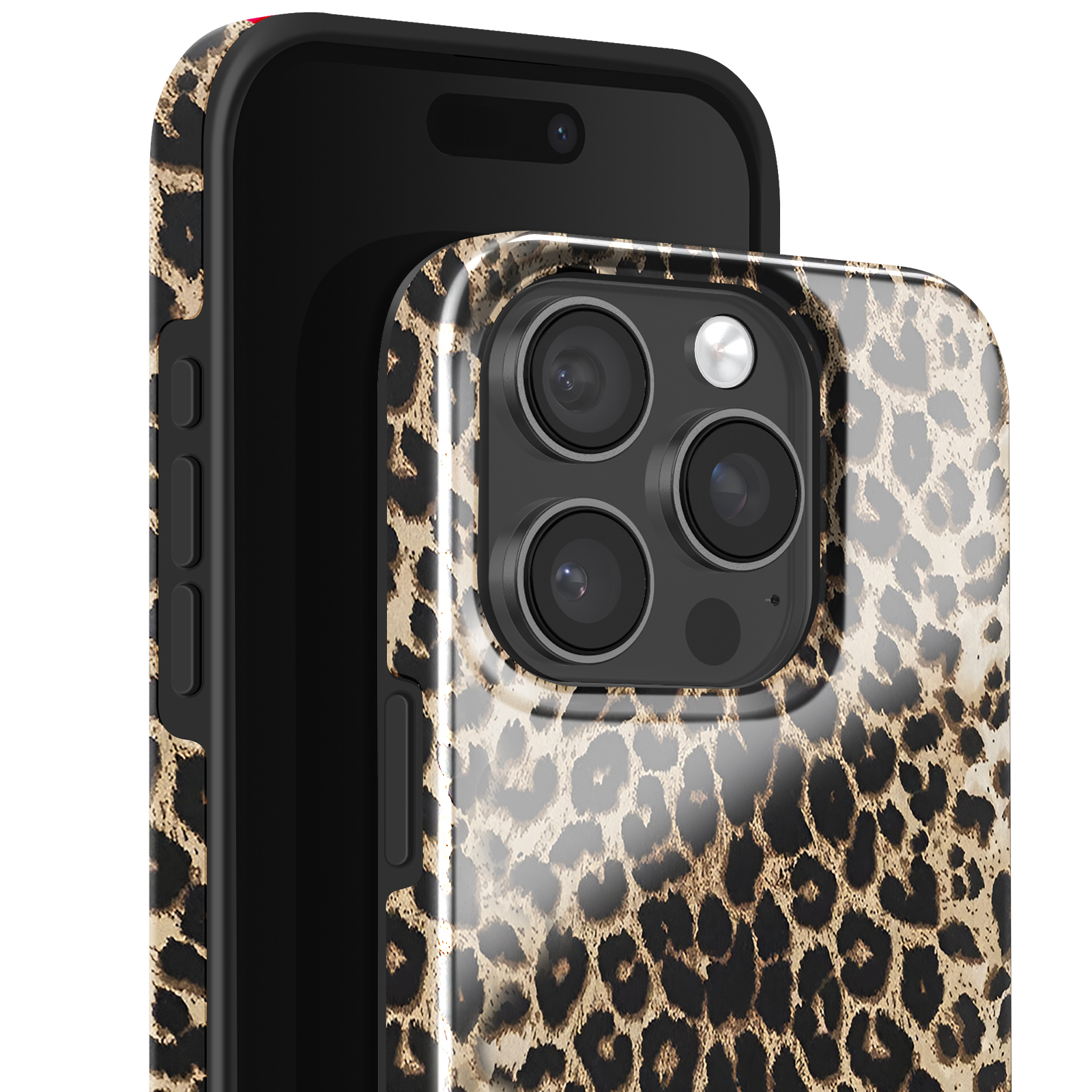 NITITOP Cover per iPhone 16 Pro Max Carina Estetica Tartaruga Motivo Leopardato con Stampa Marrone Ambra con Cinturino per Ragazze Femminile TPU Morbido Custodia Antiurto - Leopardo Marrone