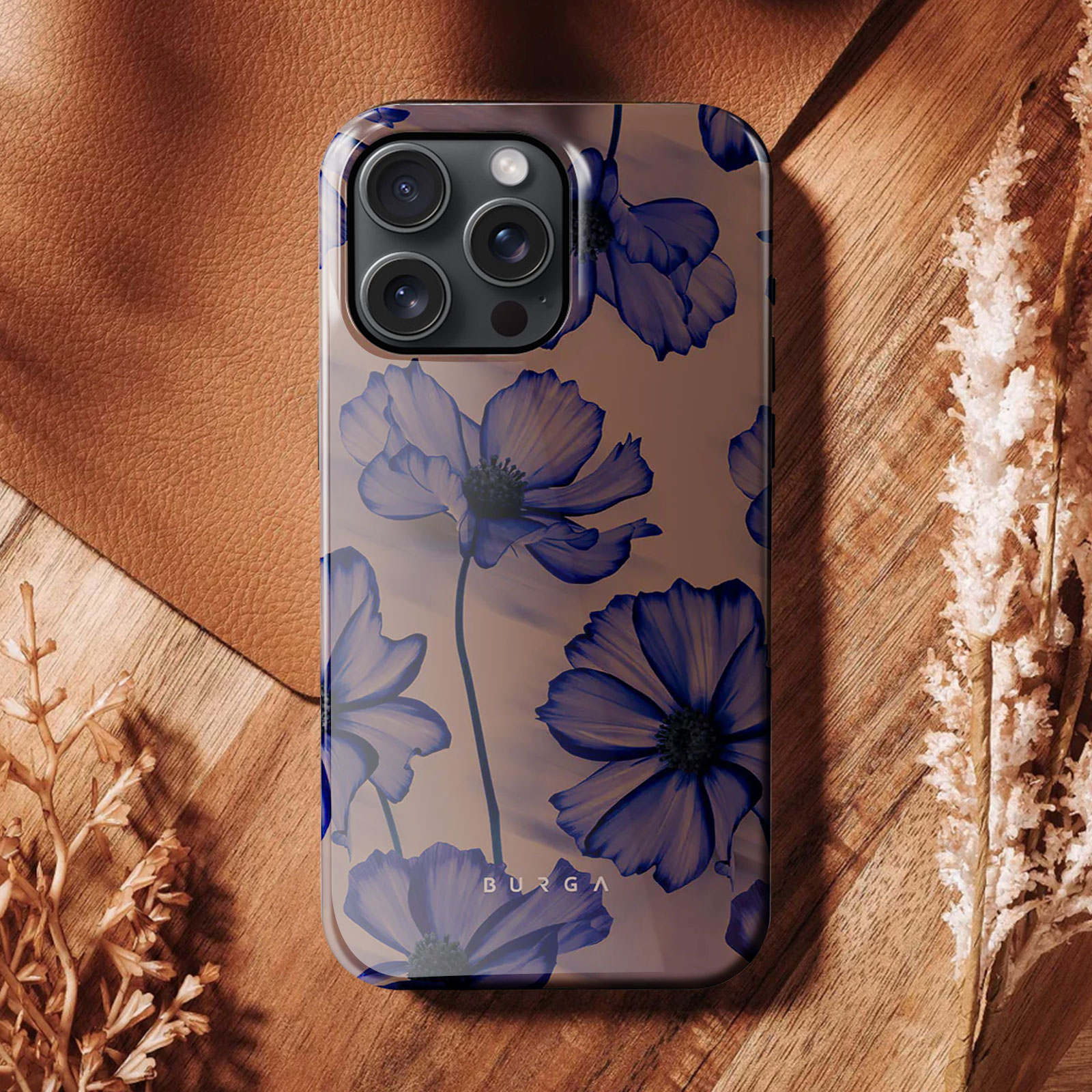 Burga Velvet Night Stofeste Handyhlle Violett fr iPhone 15 Pro - German