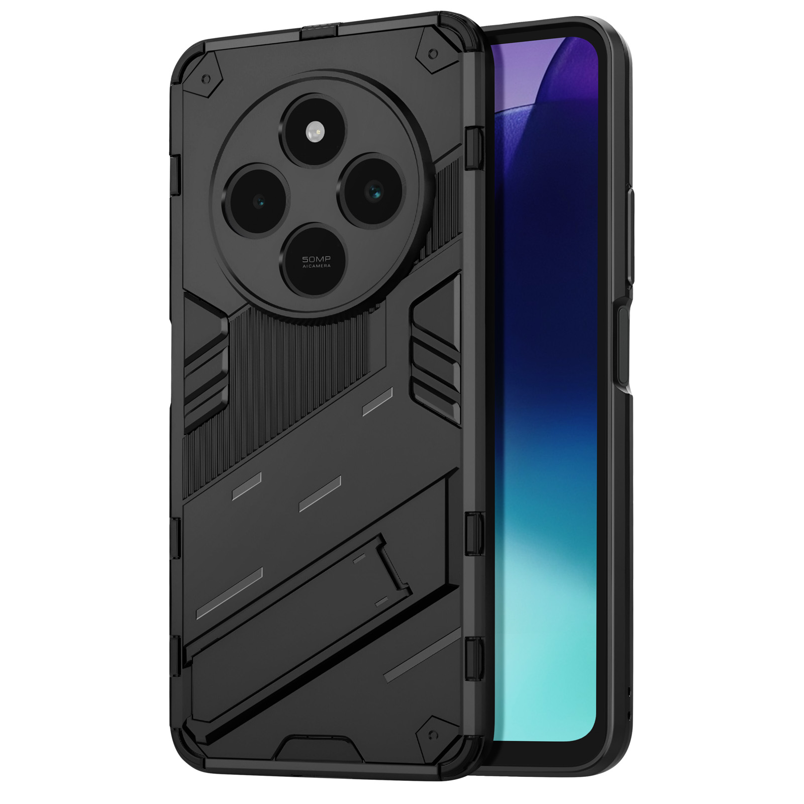 Xiaomi Redmi 14C stofeste Handyhlle mit integriertem Stnder, Schwarz -  German