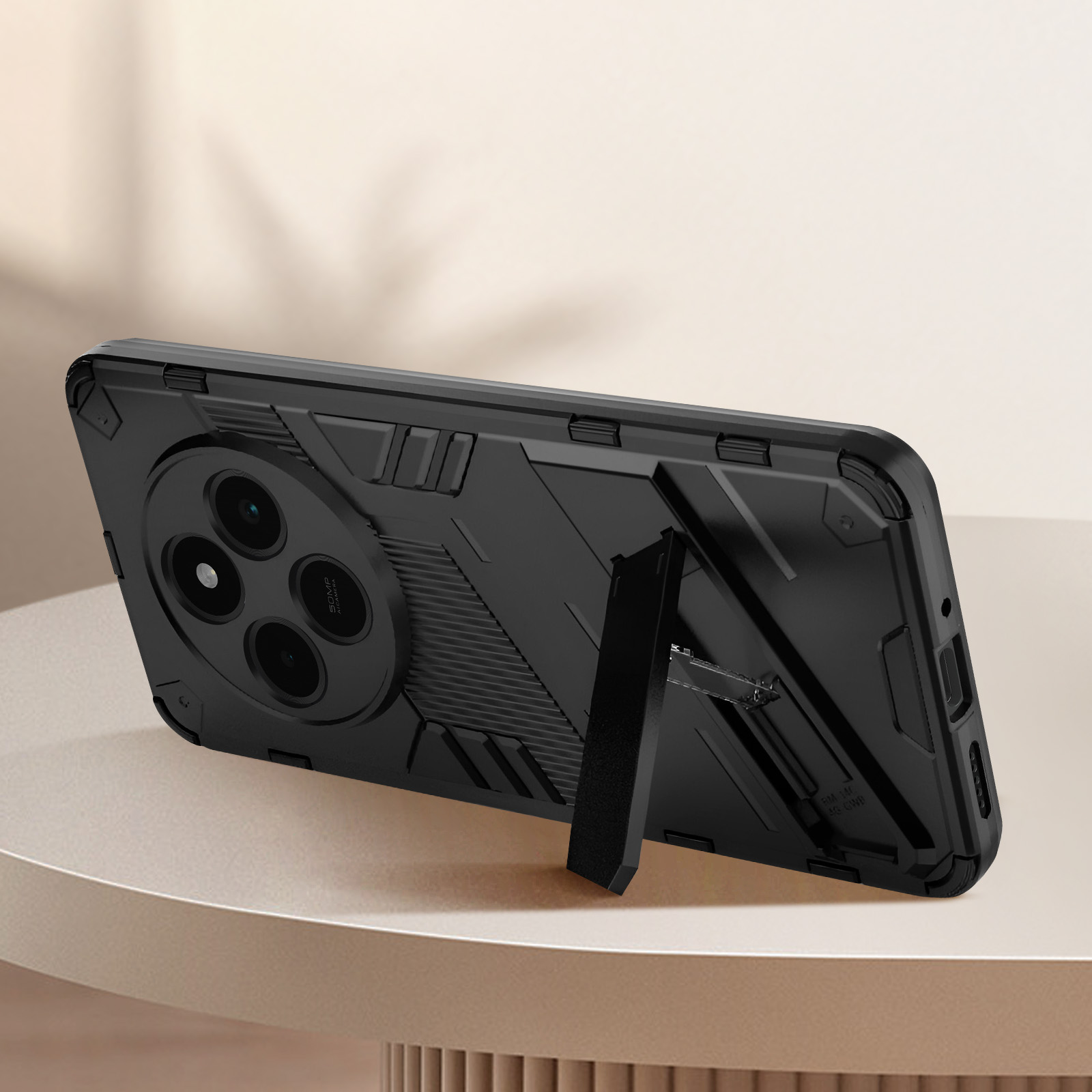 CENHUFO Cover Xiaomi Redmi 14C 4G/5G / Redmi A4 / Poco C75, 360 Gradi Antiurto Custodia con Protezione Schermo Integrata, Rugged Doppia Faccia Bumper Trasparente Guscio Fronte Retro Case - Nero