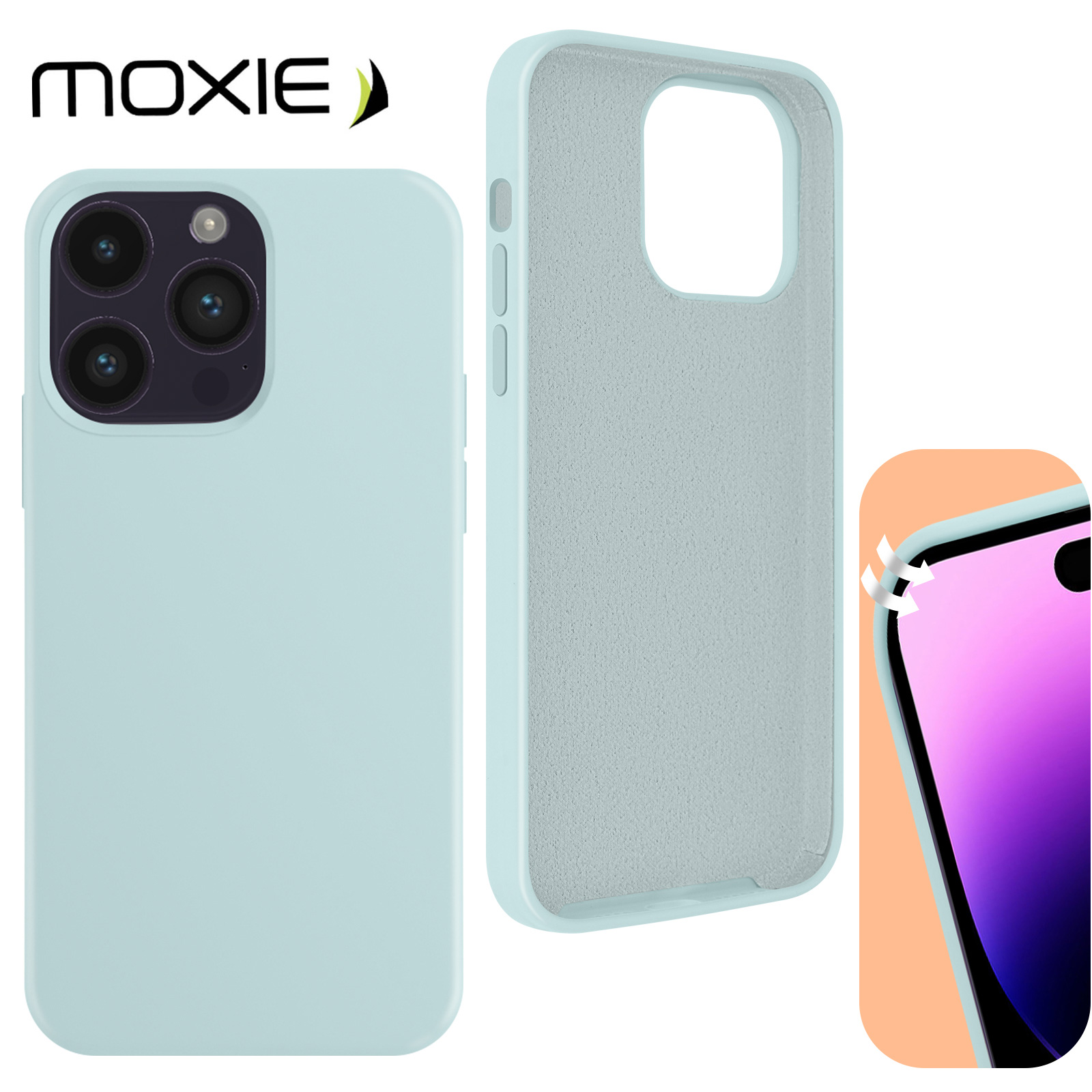 Cover in Silicone per iPhone 14 Pro Max, 5 Custodia Morbida in TPU Silicone Opaco Sottile con Protezione della Fotocamera (Nero + Verde Scuro + Verde + Rosa + Azzurro