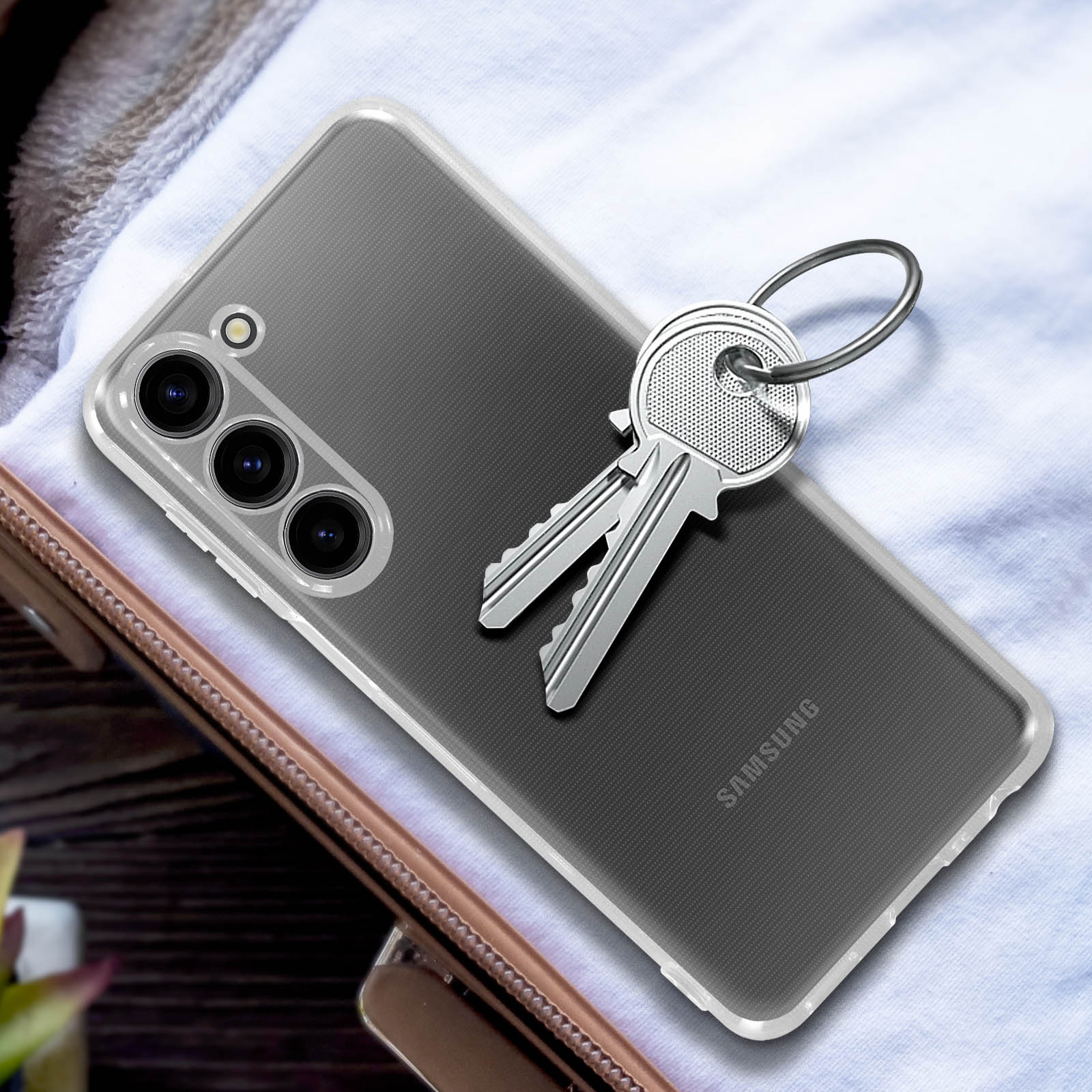 Cover in silicone per Samsung Galaxy S23 - Trasparente