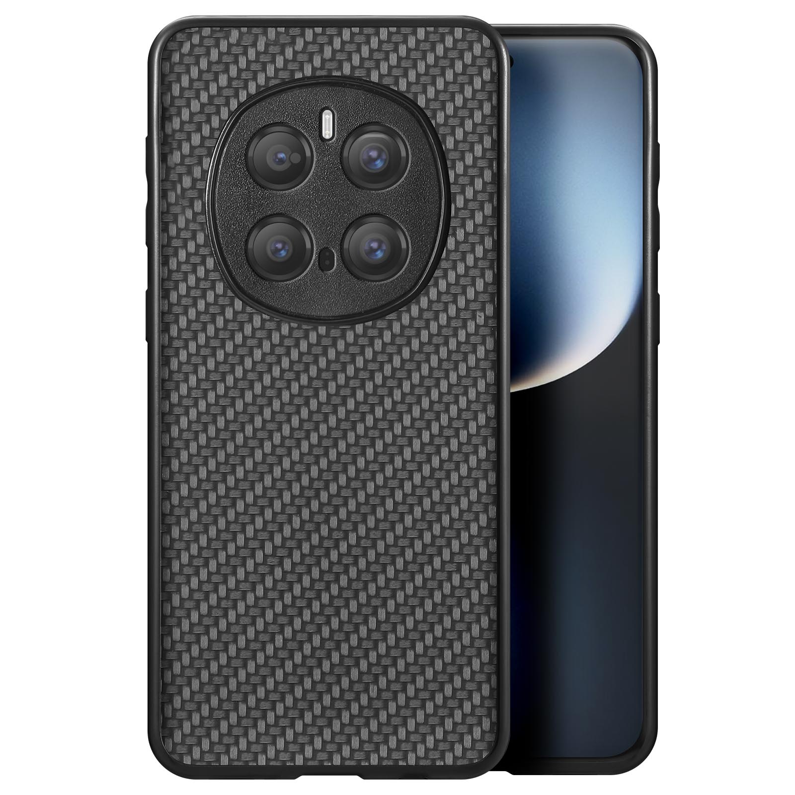 GOKEN Cover Per Honor Magic 7 Lite 5G / Honor X9c - Custodia In Silicone Morbido Con Effetto Fibra Di Carbonio E Finitura Spazzolata (Nero)