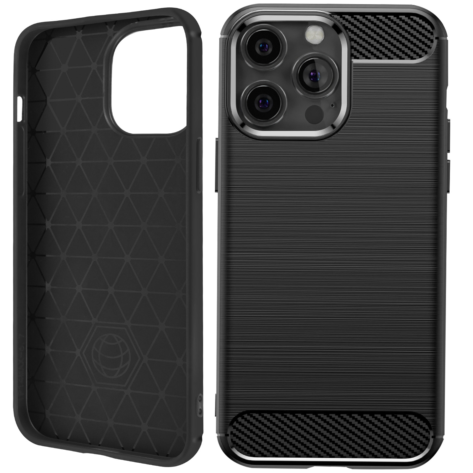 Custodia In Fibra Di Carbonio Per IPhone 14 Pro (6,1") - Sottile, Antiurto, Con Telaio Morbido TPU