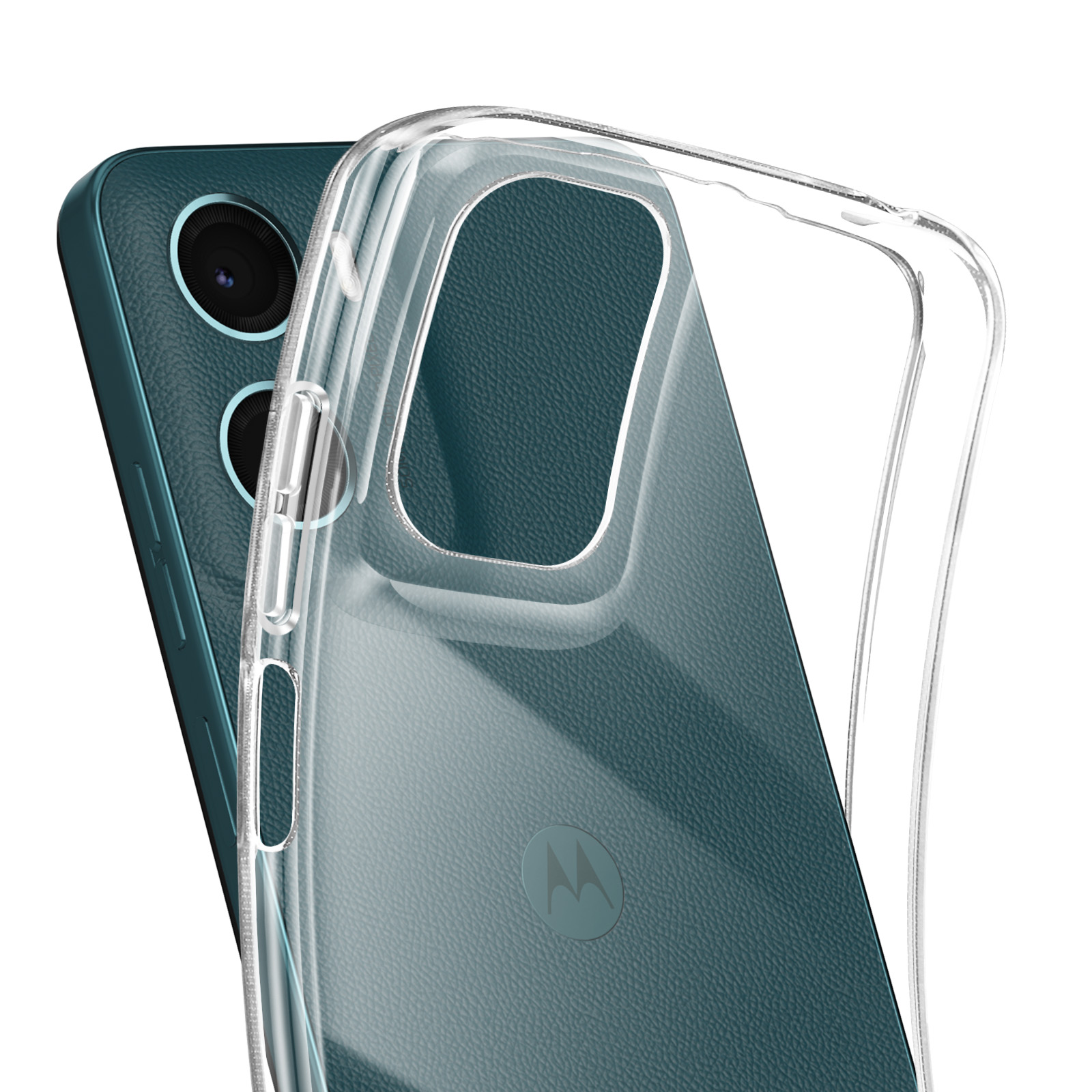 EASSGU TPU Handyhülle Für Motorola Moto G05 / E15 – Durchsichtiger Farbverlauf, Stoßfest, Blau-lila