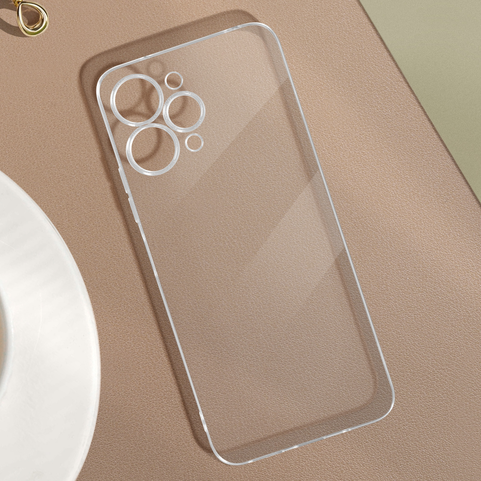 XINYEXIN Clear Cover per Xiaomi Redmi 12C Motivo Fiori Floral Custodia Trasparente Antiurto Morbido TPU Bumper Case - Leopard