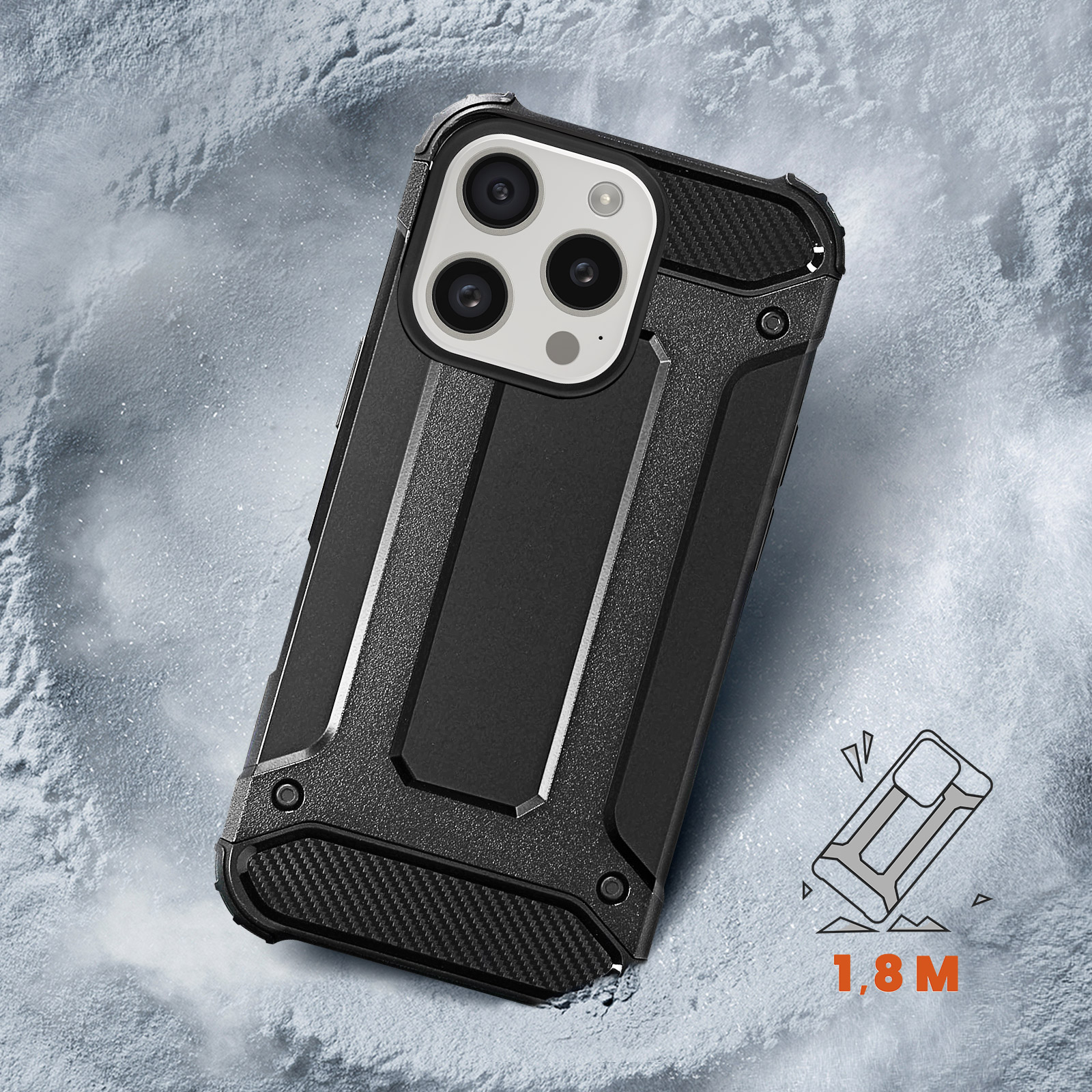 DXDXZDXLUF Custodia In Fibra Di Carbonio Per IPhone 16/16 Plus/16 Pro/16 PRO Max, Cover Magnetica Per Telefono Smerigliata, Protezione Della Fotocamera, Anti-Impronte, Custodia Sottile, 16 PRO, Nero - Foto 4