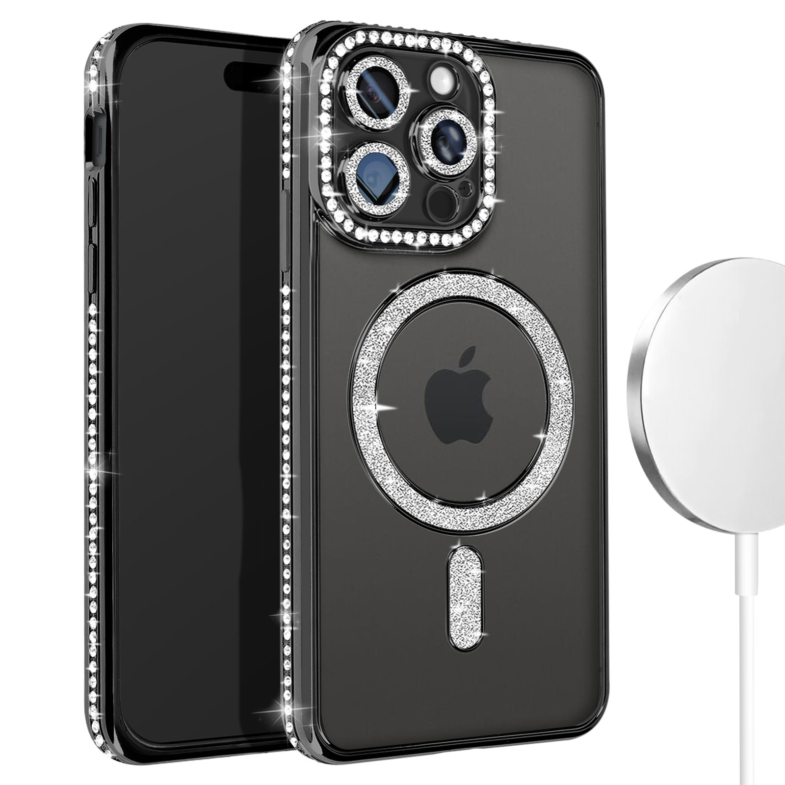 Cover con Cavalletto Metallico per iPhone 15, Compatibile con MagSafe, Custodia Trasparente Anti-Graffio con Invisibile Supporto Antiurto Protettiva Case, 3 Modalità di Supporto Cover con Cavalletto Metallico per iPhone 15, Compatibile con MagSafe, Custodia Trasparente Anti-Graffio con Invisibile Supporto Antiurto Protettiva Case, 3 Modalità di Supporto