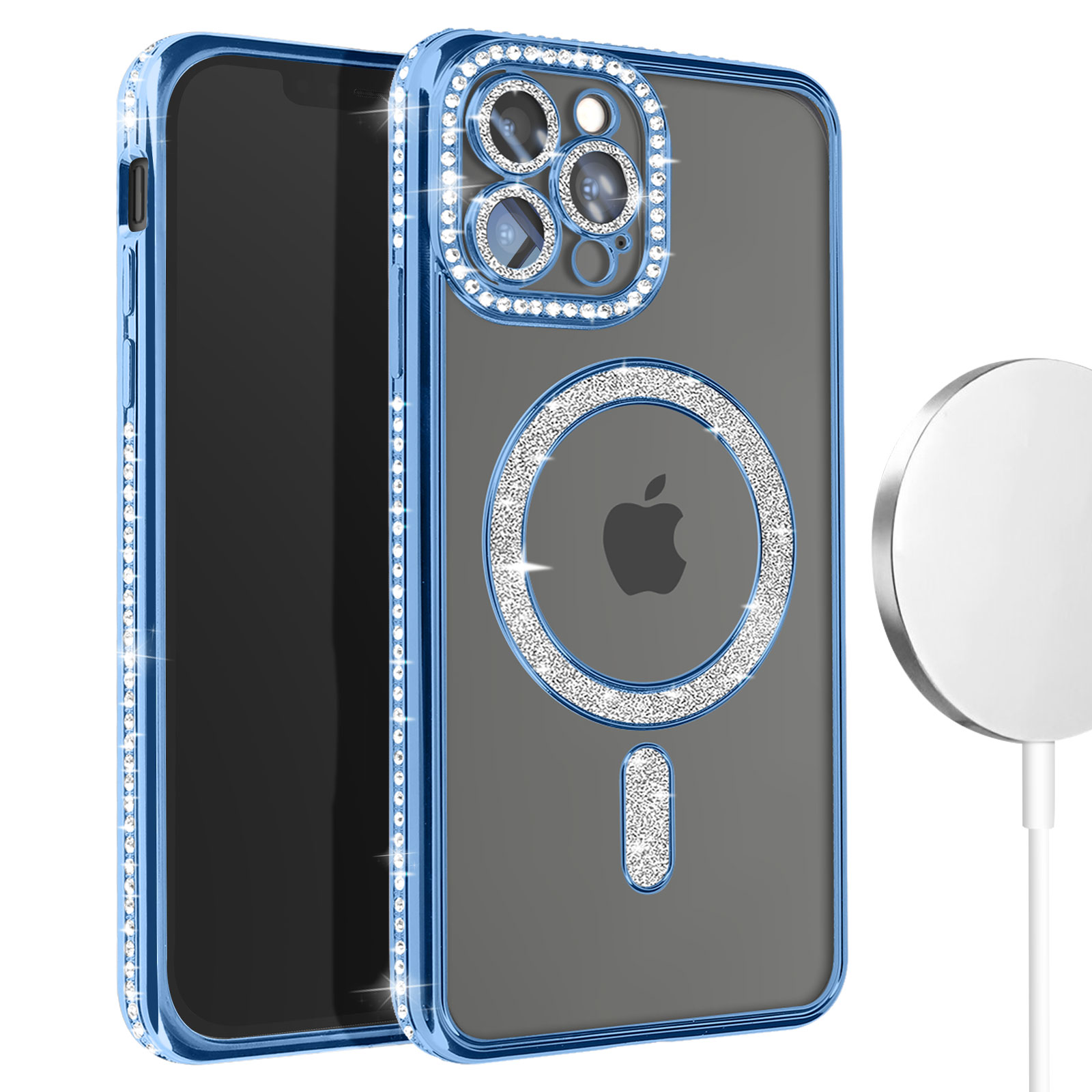 MagSafe Diamant-Hlle fr Apple iPhone 13 Pro Max  Rand Blau - German