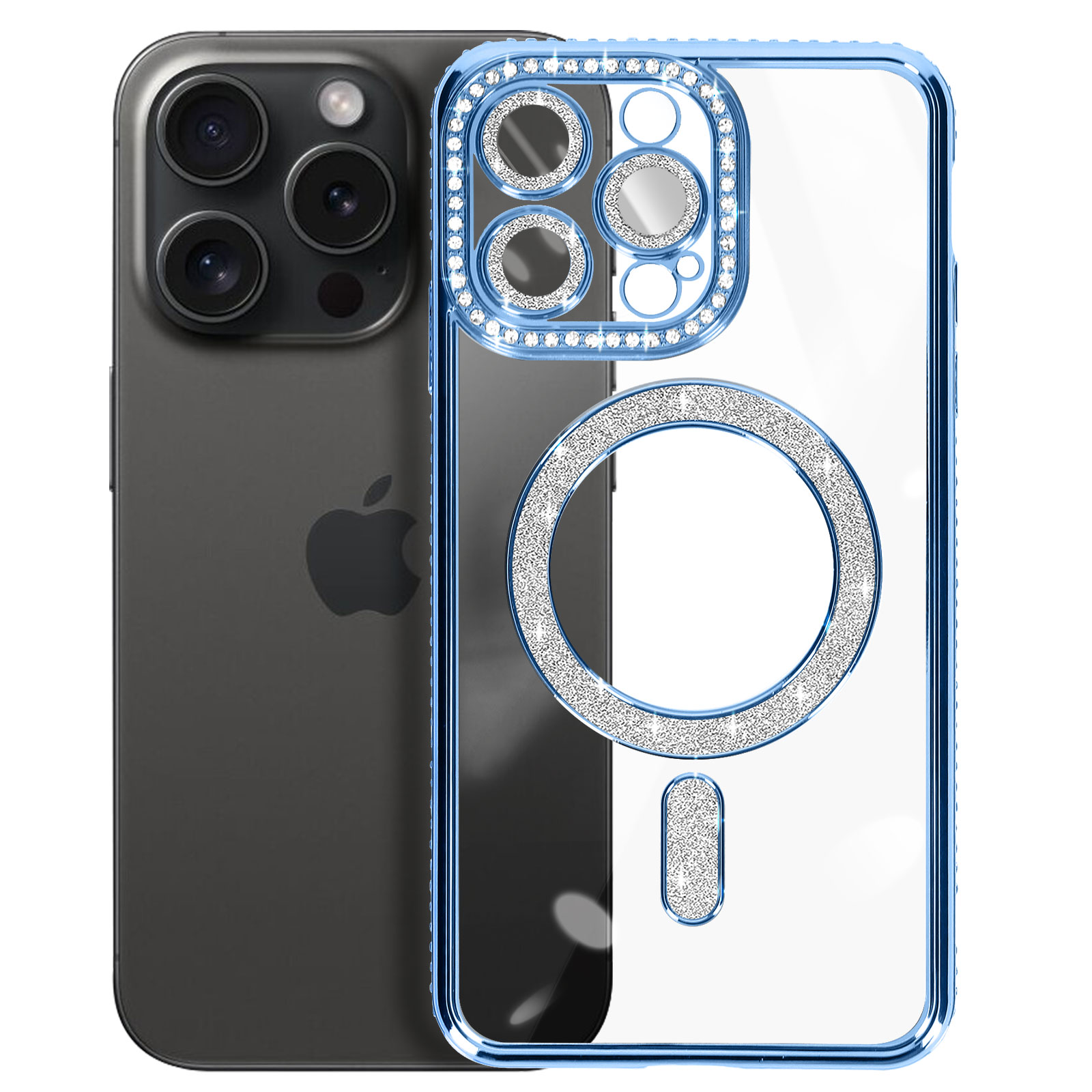 TOPF&B Custodia Magnetica Per IPhone 15 Pro, Privacy Screen Integrato, Protezione 360°, Compatibile MagSafe, Grigio