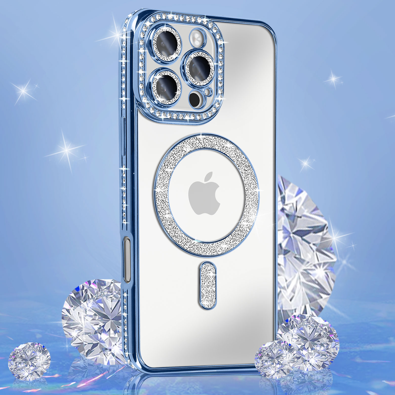 Custodia Glitterata Con Cristalli Per IPhone 16 Pro: Protezione Antiurto E Stile Brillante!