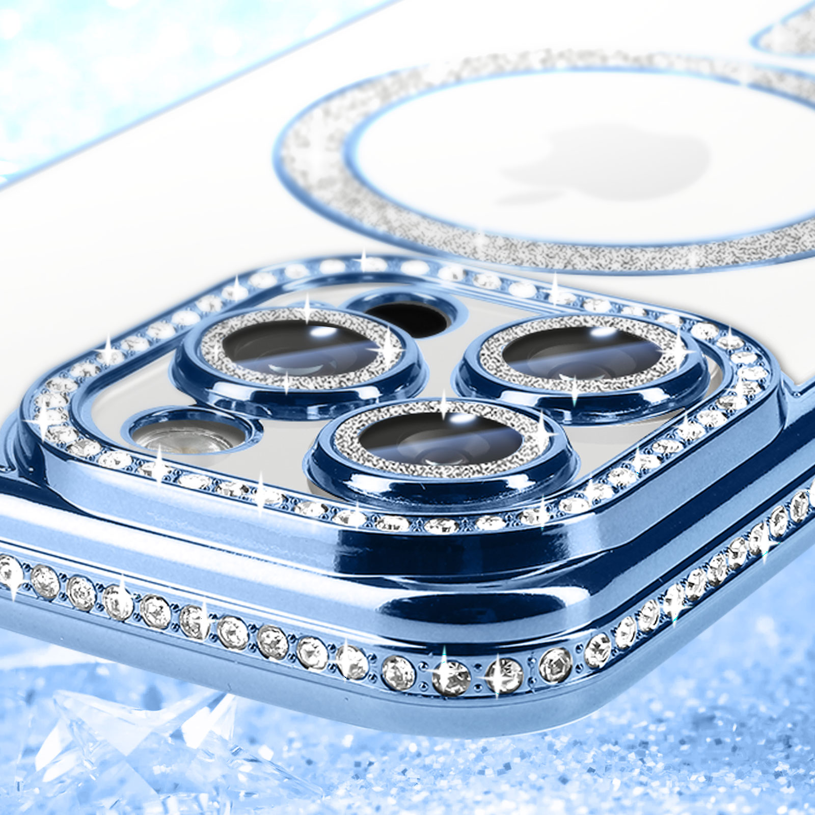 Custodia per telefono con diamanti glterati di lusso per