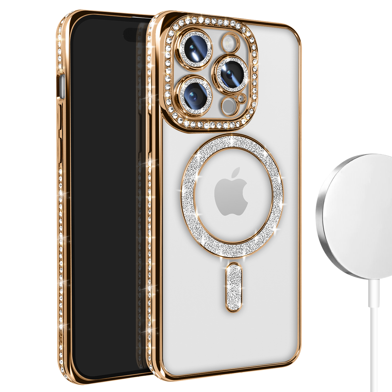 GUAGUA Cover Magnetico per iPhone 13/14, Custodia iPhone 13/14 Compatibile con MagSafe, Opoco Protettivo Case per Signore Sottile Anti-Graffio