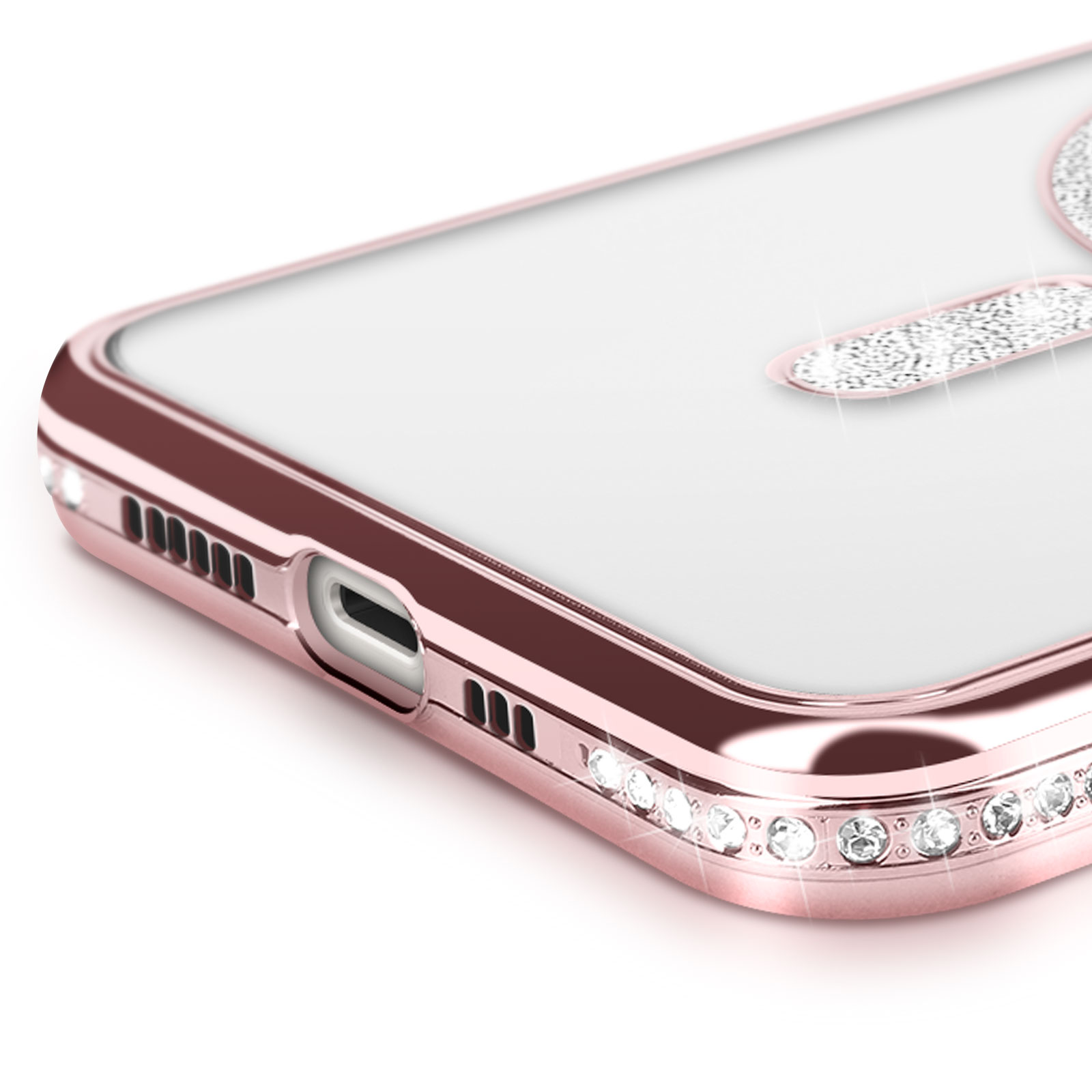 GaoBao Custodia MagSafe Per IPhone 13/14 (6,1'') - Trasparente Con Glitter, Antiurto, Sottile, Rosa