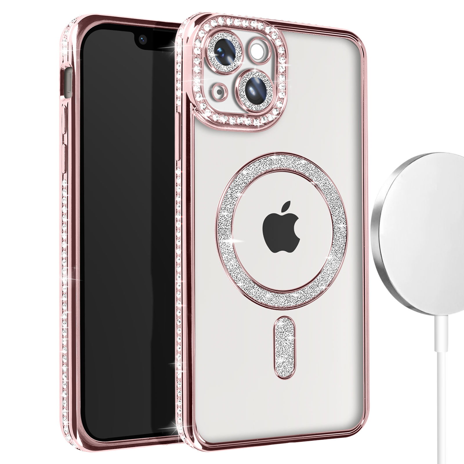 Custodia Portafoglio Magnetica Per IPhone 14, Pelle PU Con Cerniera, Staccabile, Antiurto, Con Supporto Regolabile E Slot Per Carte, Viola