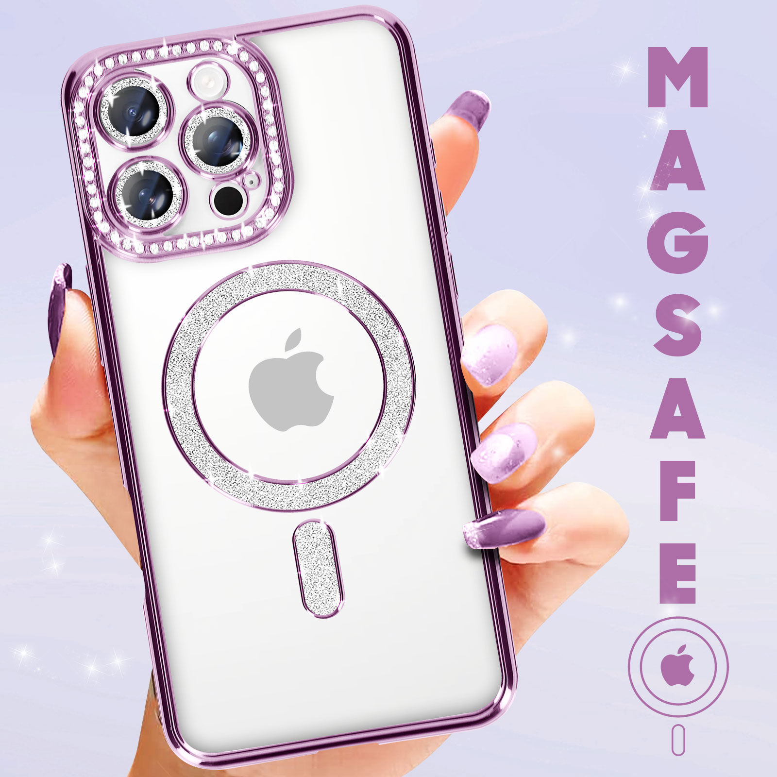 Custodia Magnetica DOMAVER Per IPhone 16 Pro 6,3 Pollici, Con Supporto Integrato, Compatibile MagSafe, Antiurto, Finitura Opaca Satinata, Colore Rosa Acceso - 2