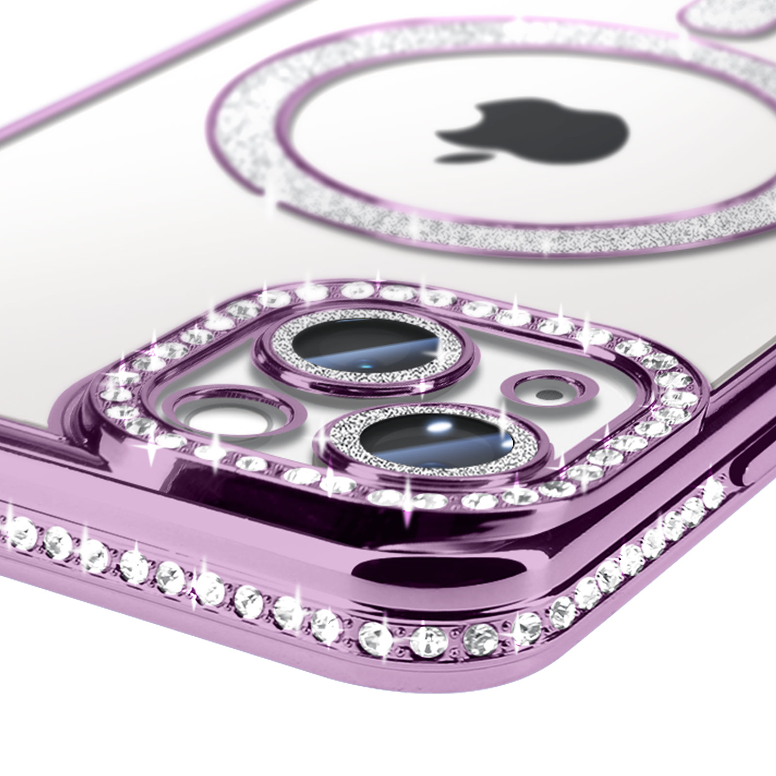 Tybiky Custodia per iPhone 13 Pro Max, con glitter e brillantini, antiurto, per ragazze, ultra resistente ai graffi, cover protettiva in silicone per iPhone 13 Pro Max, nero
