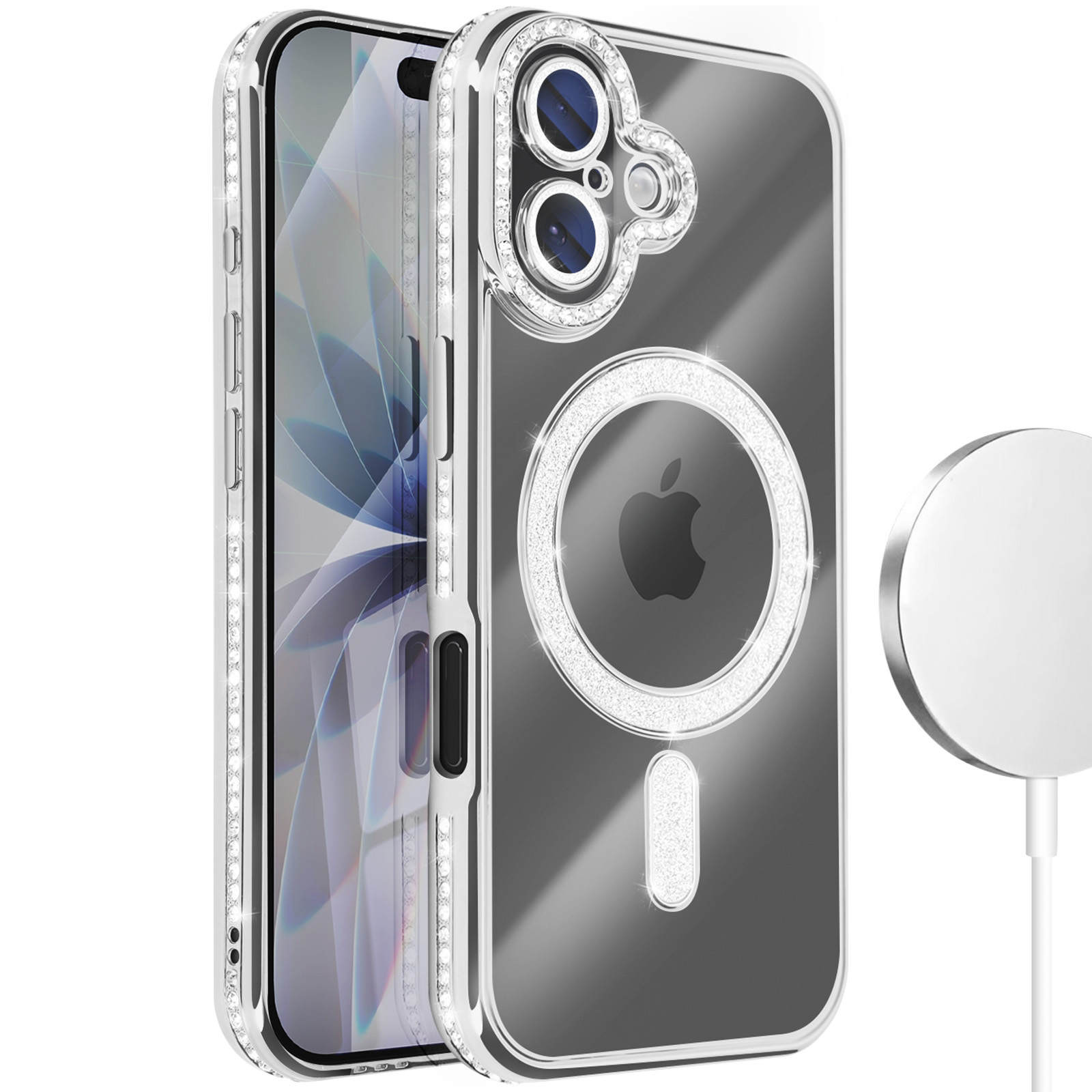 GIOPUEY Protezione Camera In Cristallo Brillante Per IPhone 17 – Silver, Resistente Ai Graffi E Stilosa