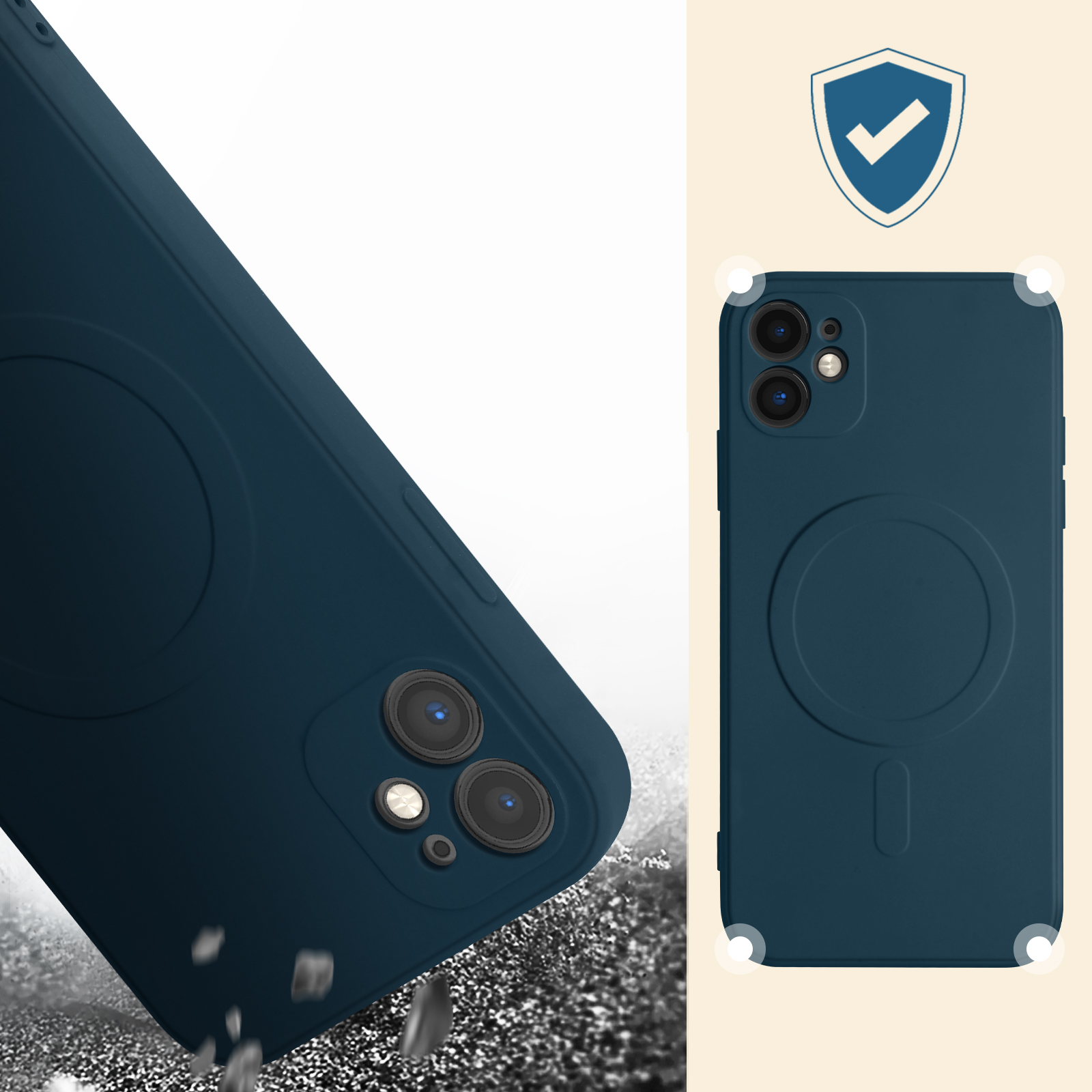 Housse Aimantée IPhone 12 / Pro - Mince, Transparente, En Silicone Anti-choc Avec Verre Trempé