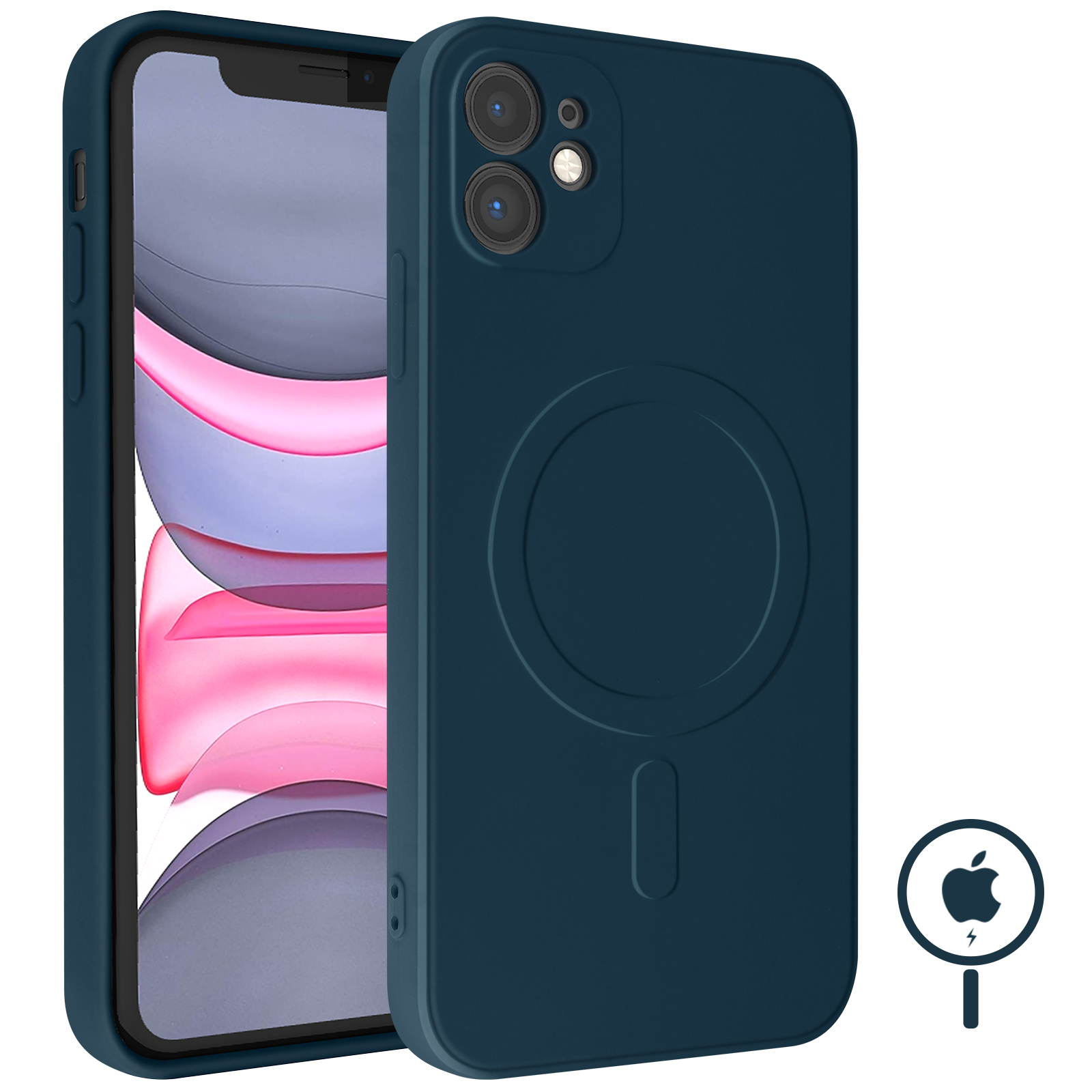 SupVict Custodia In Silicone Per IPhone 11 Con Motivo A Cuore, Blu Chiaro, Ultra Sottile, Interno In Microfibra, Bordi Rialzati, Supporta Ricarica Wireless