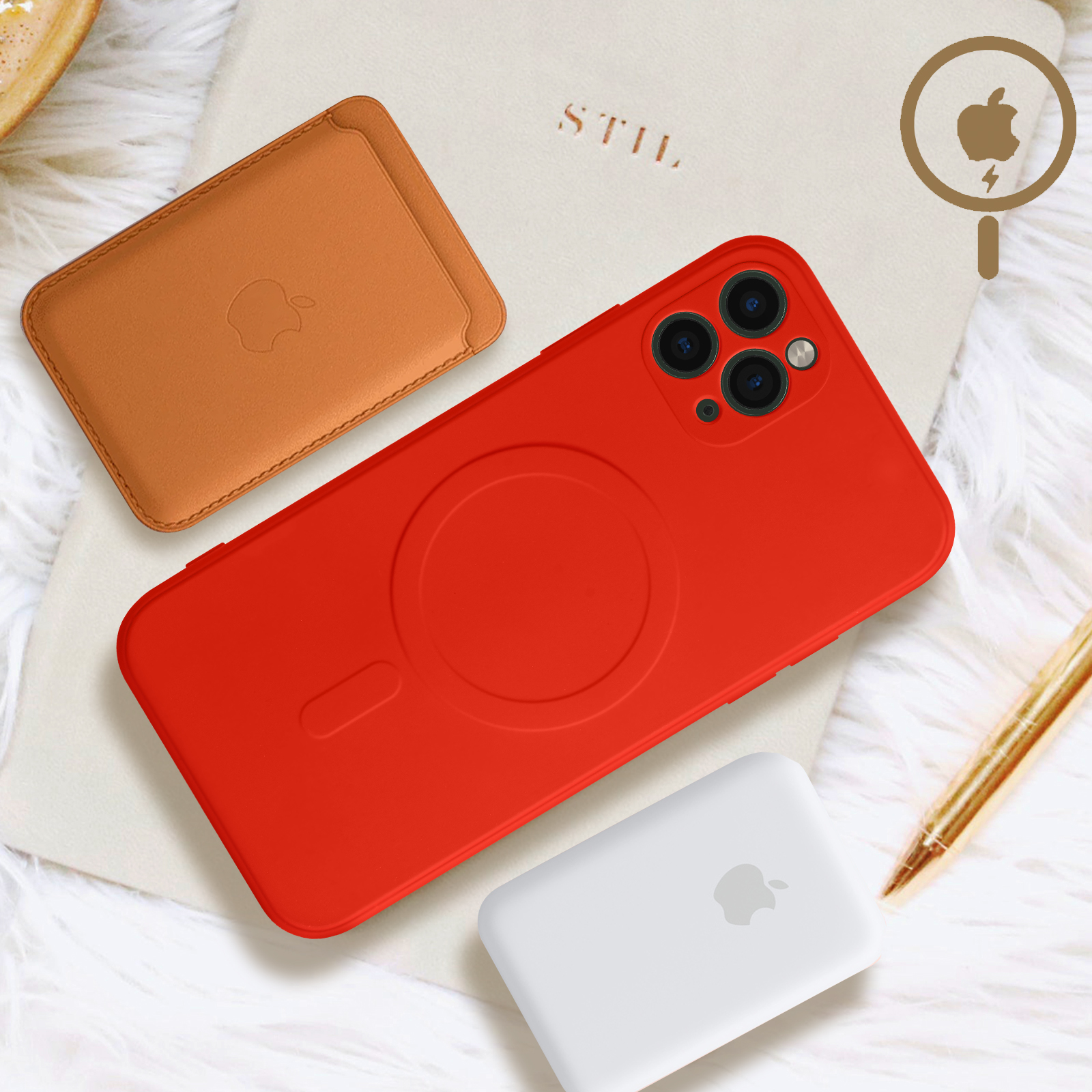 MyGadget Handyhülle Für IPhone 11 Pro Max – Slim Silikon Case, Matt Rot, Stoßfest & Kratzfest