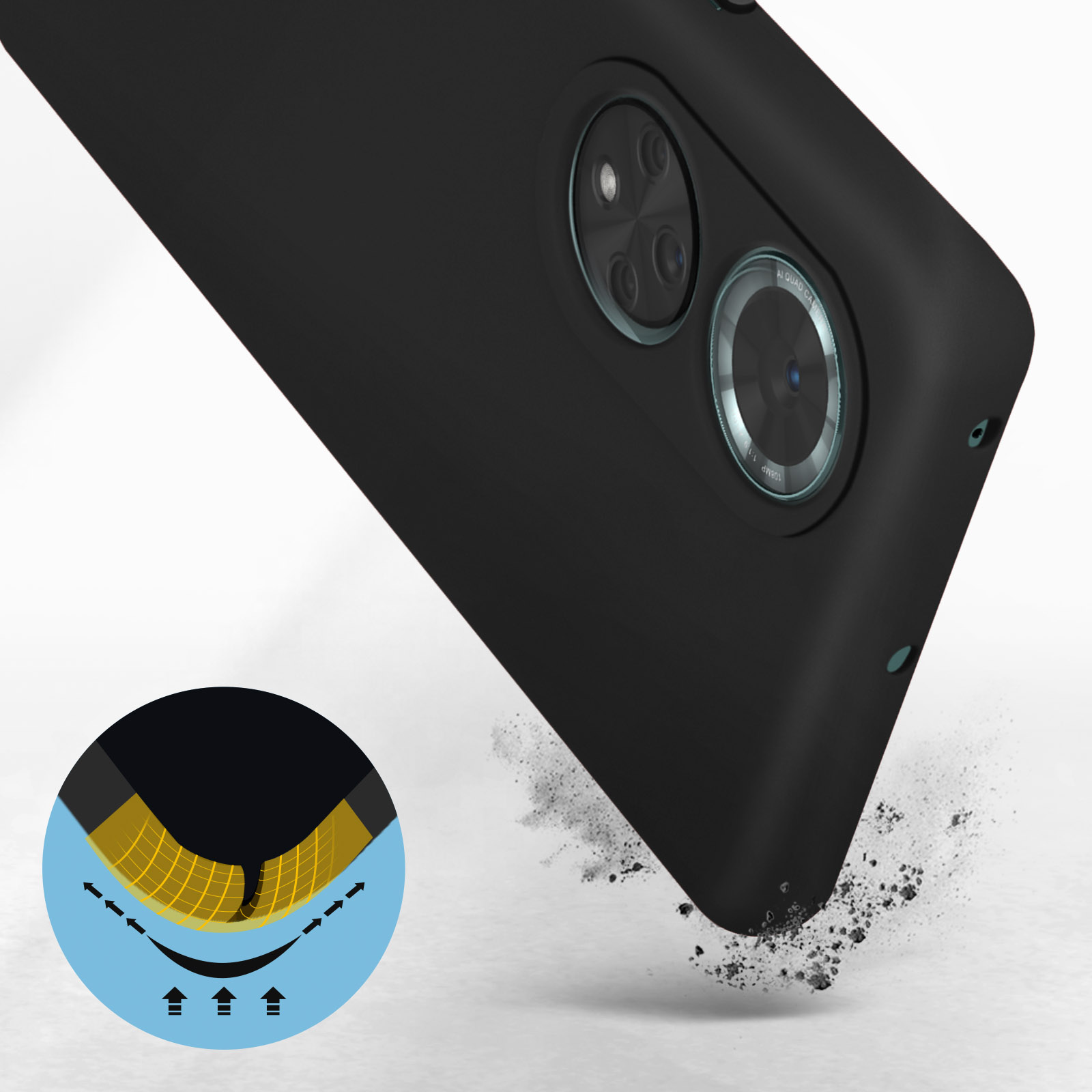 Coque Silicone TPU Gel Transparente Noir - Pour Honor 50 5G / Huawei Nova 9 - Neuf