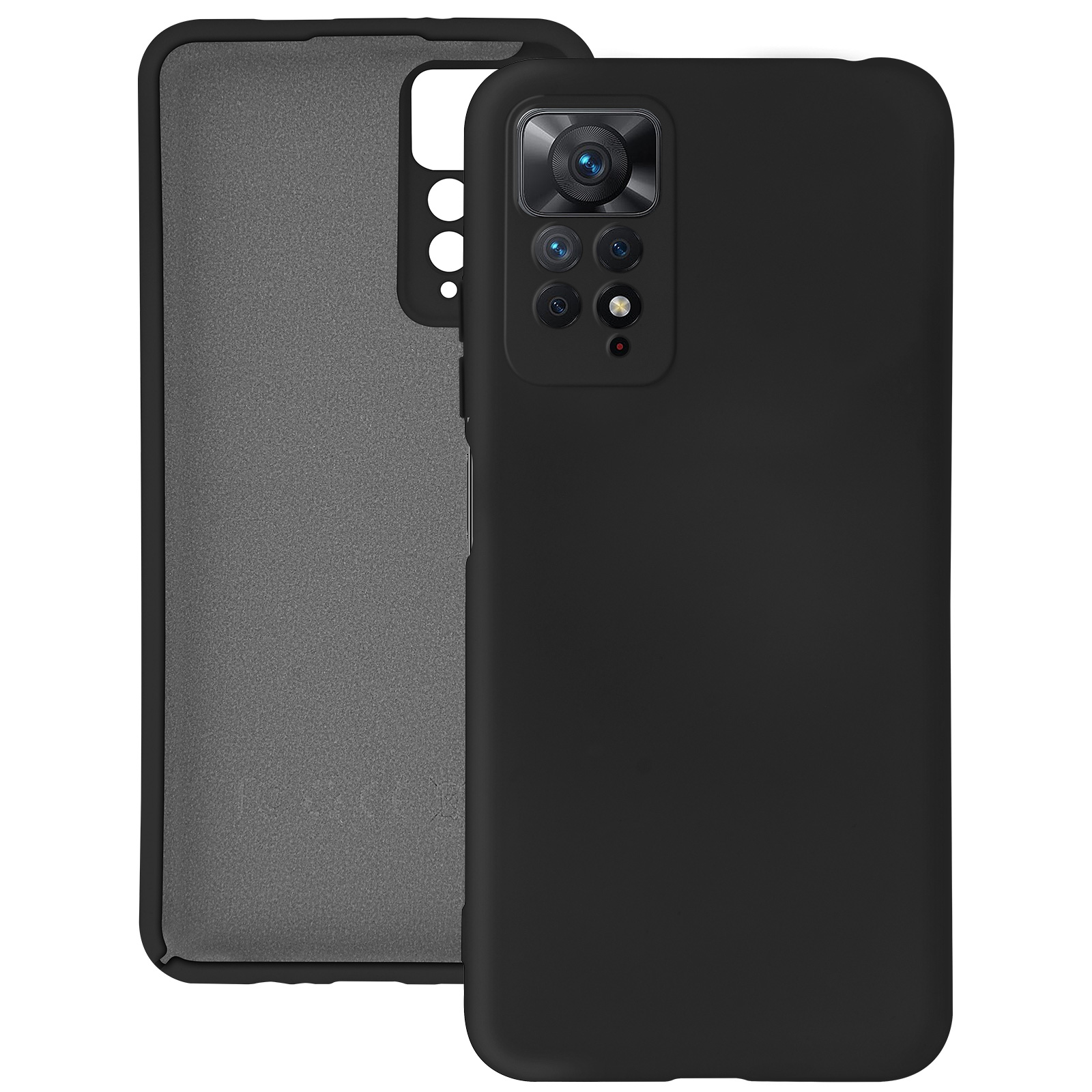 Custodia Glitter Per Xiaomi Redmi Note 11 Pro/5G, Con Cuore E Brillantini, Morbida TPU Antiurto, Nera - 2